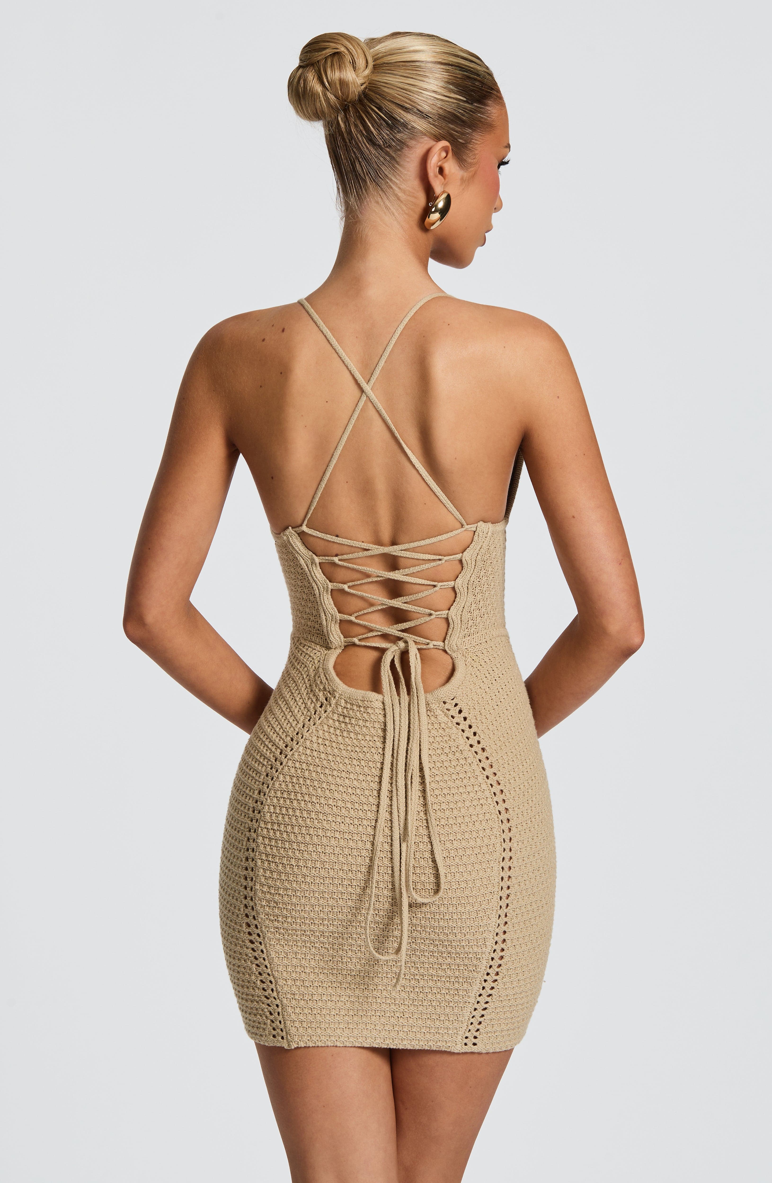 minilena Xanthe Mini Dress Beige