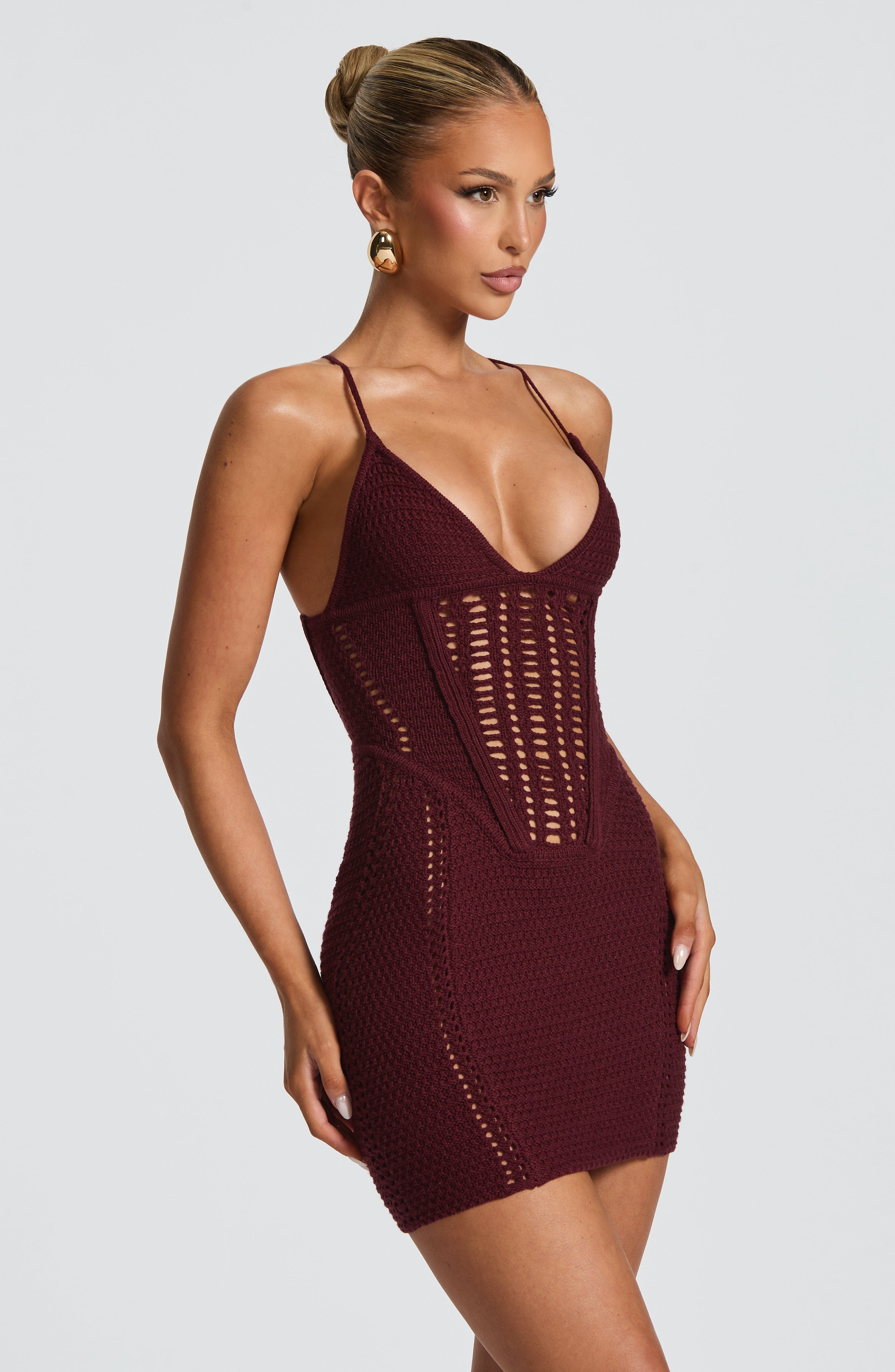 minilena Xanthe Mini Dress Cherry Lacquer