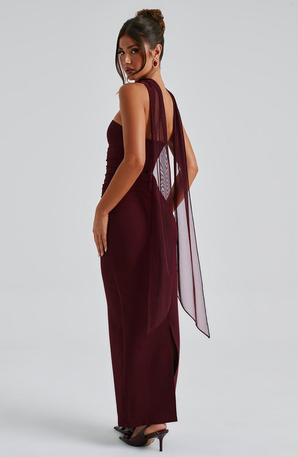 minilena Yulia Maxi Dress Cherry Lacquer