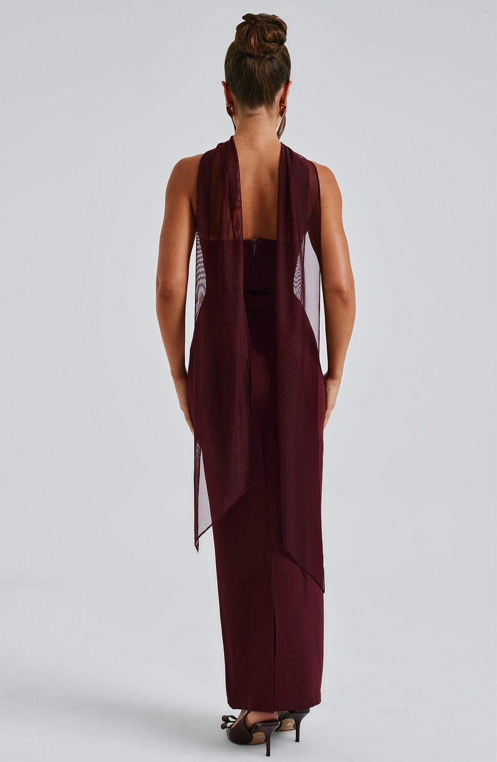 minilena Yulia Maxi Dress Cherry Lacquer