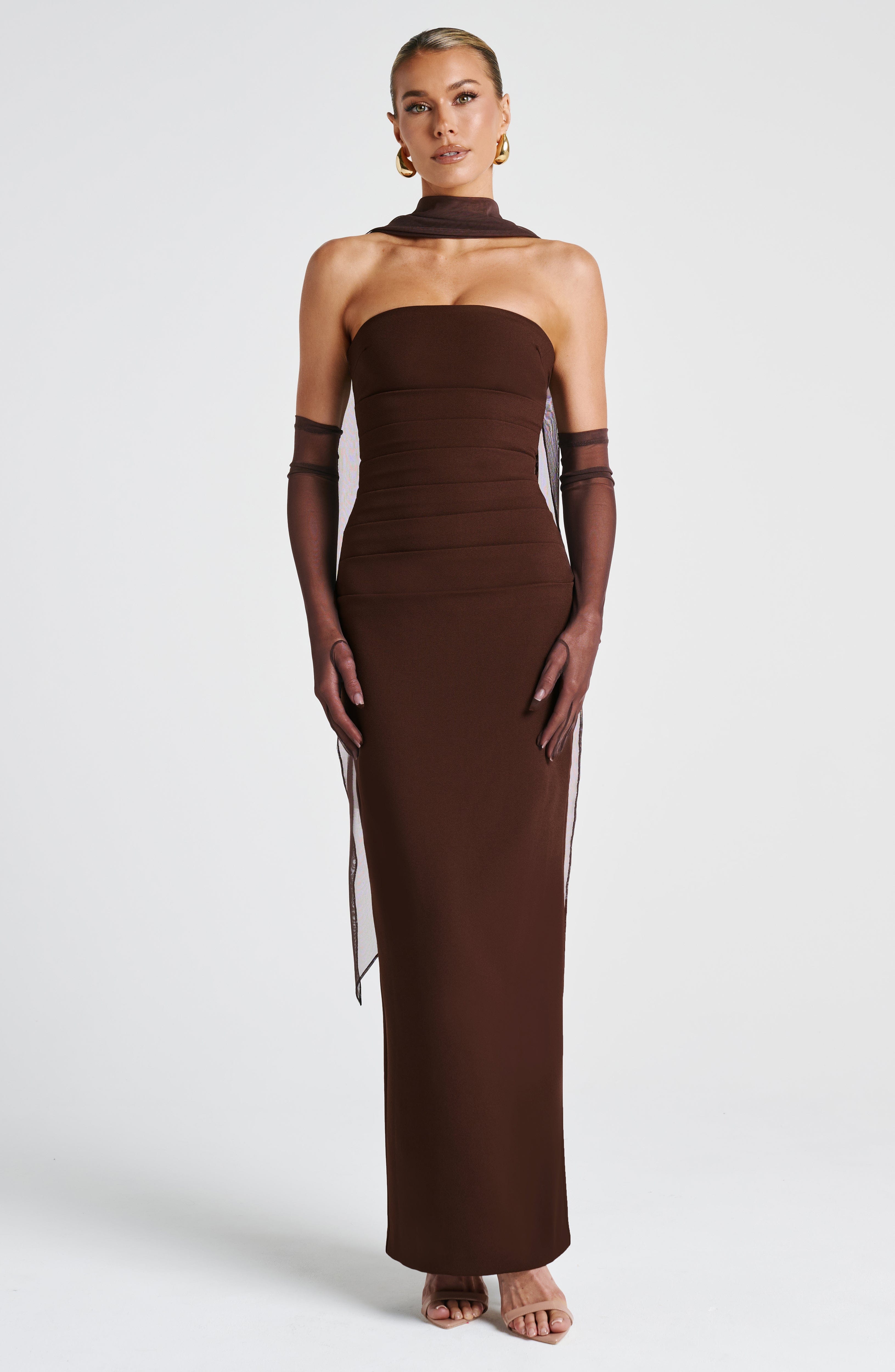 minilena Yulia Maxi Dress Plum Brown