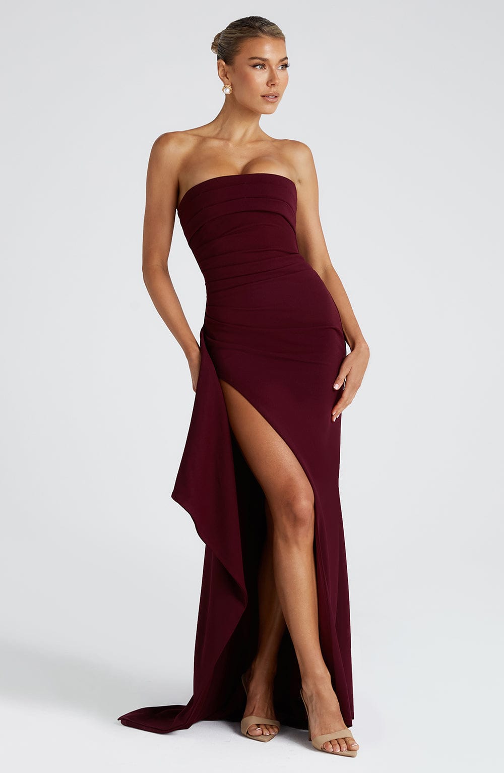 minilena Zafira Maxi Dress Cherry Lacquer