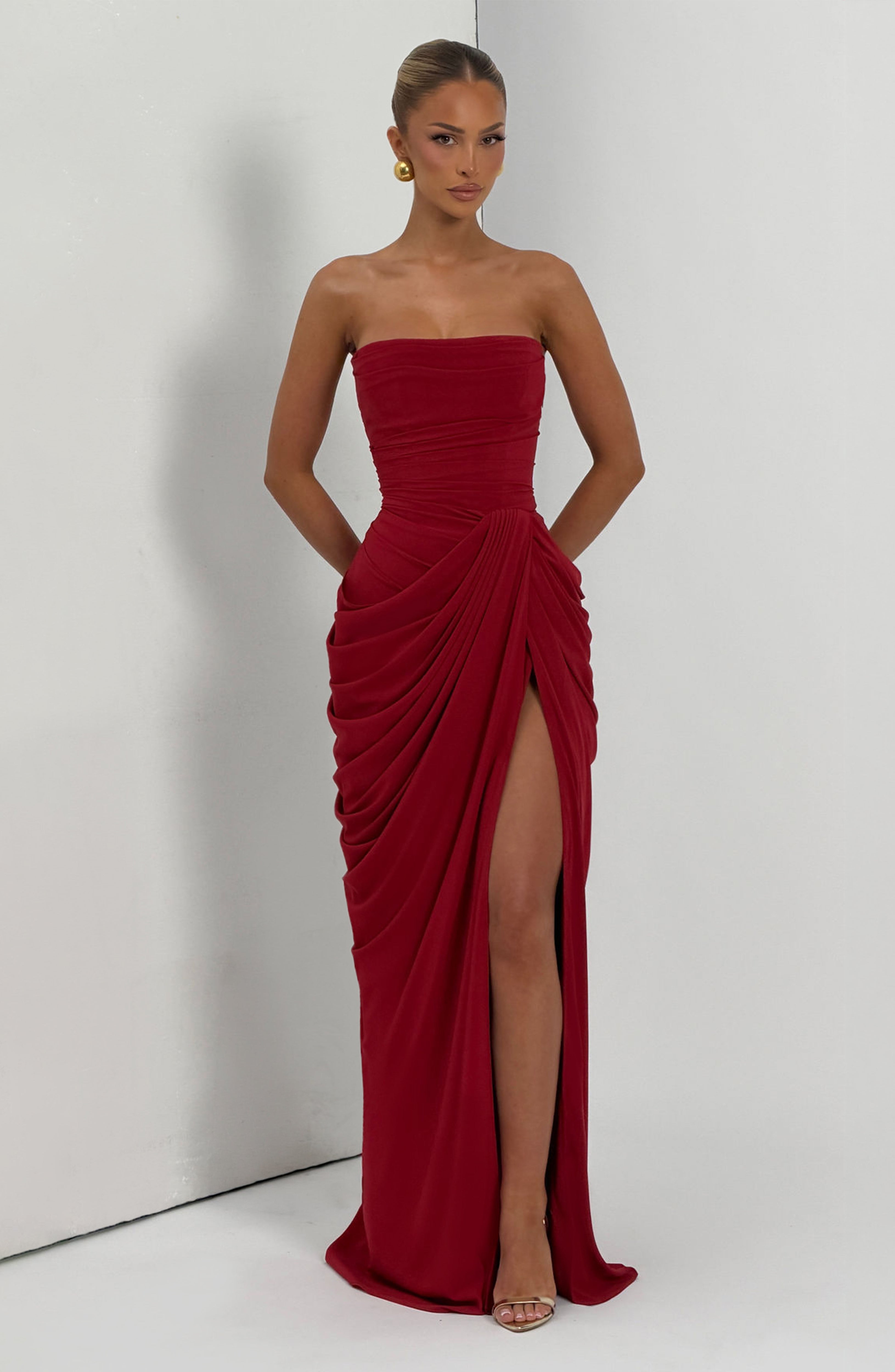 minilena Cyra Maxi Dress Deep Red