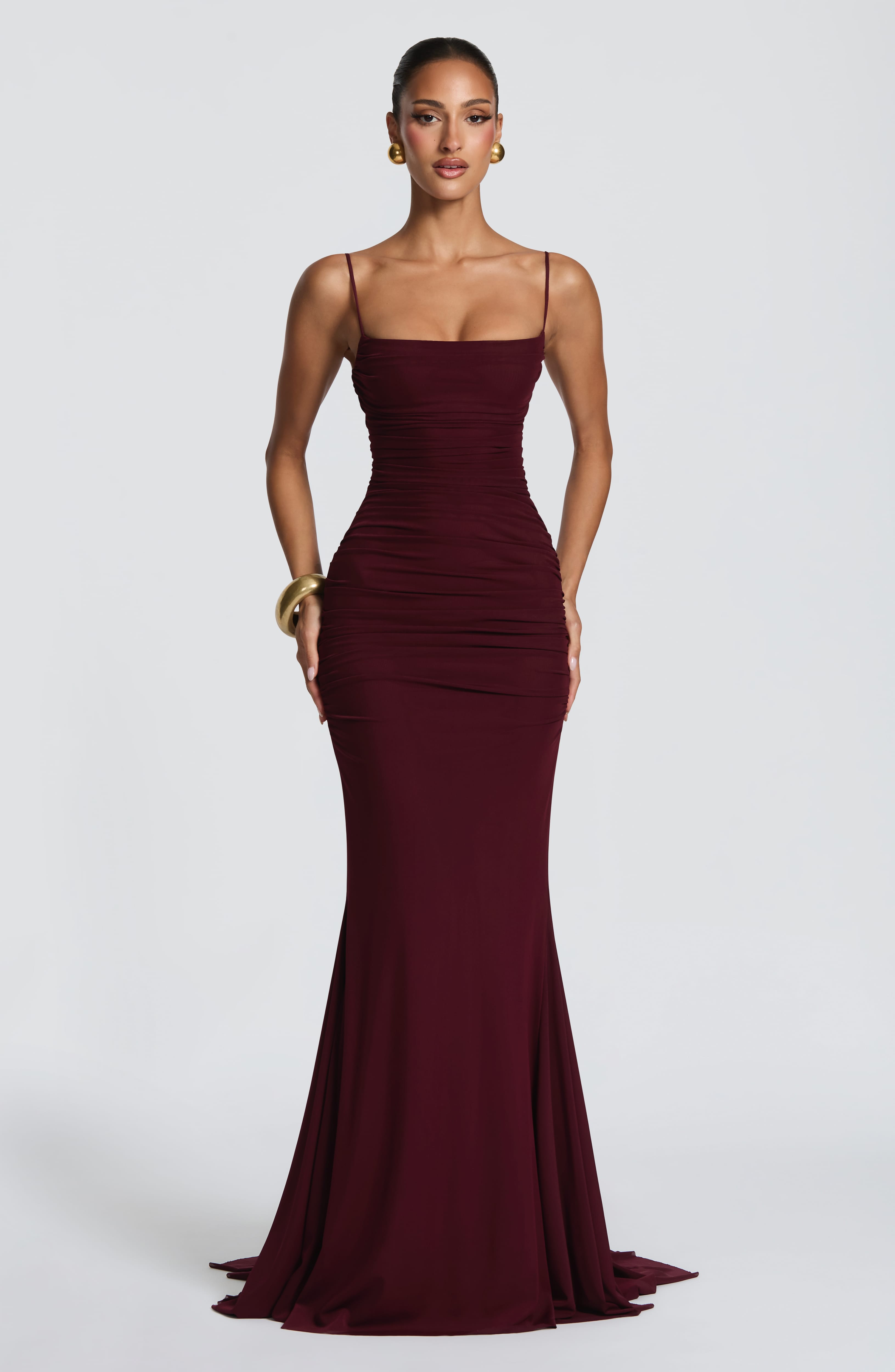 minilena Zaria Gown Cherry Lacquer