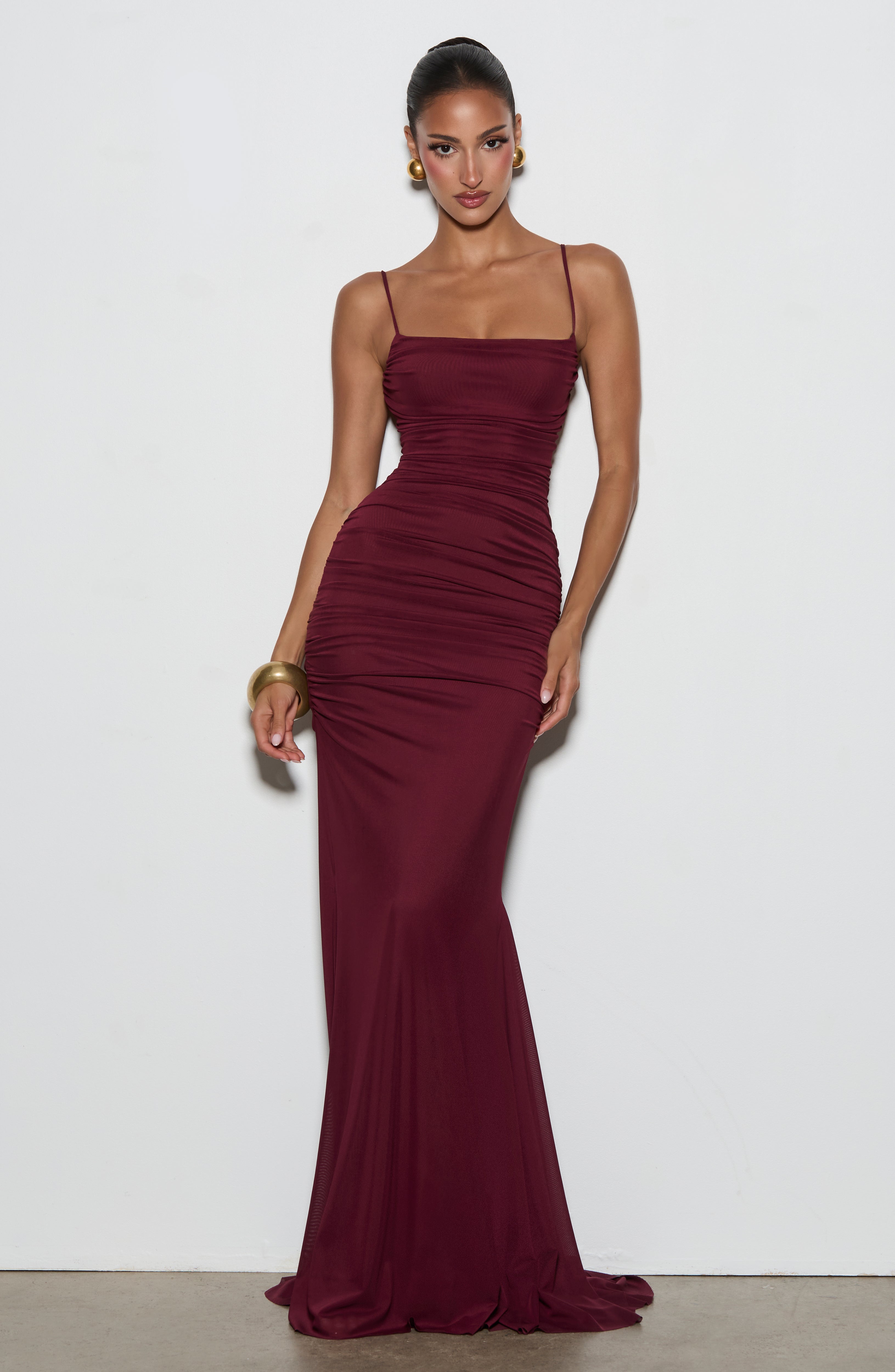 minilena Zaria Gown Cherry Lacquer