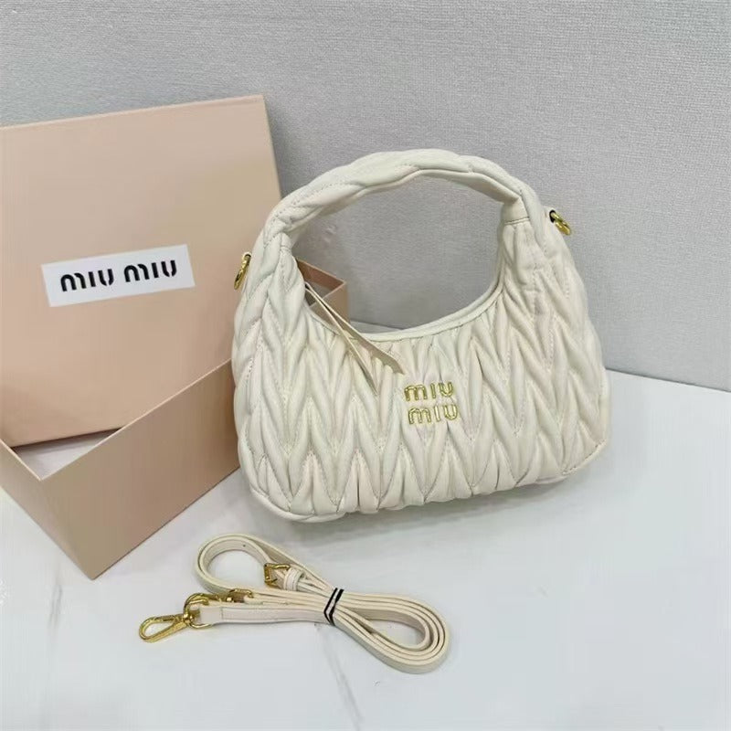 Wander Matelassé Nappa Leather Hobo Bag Small Size With Box