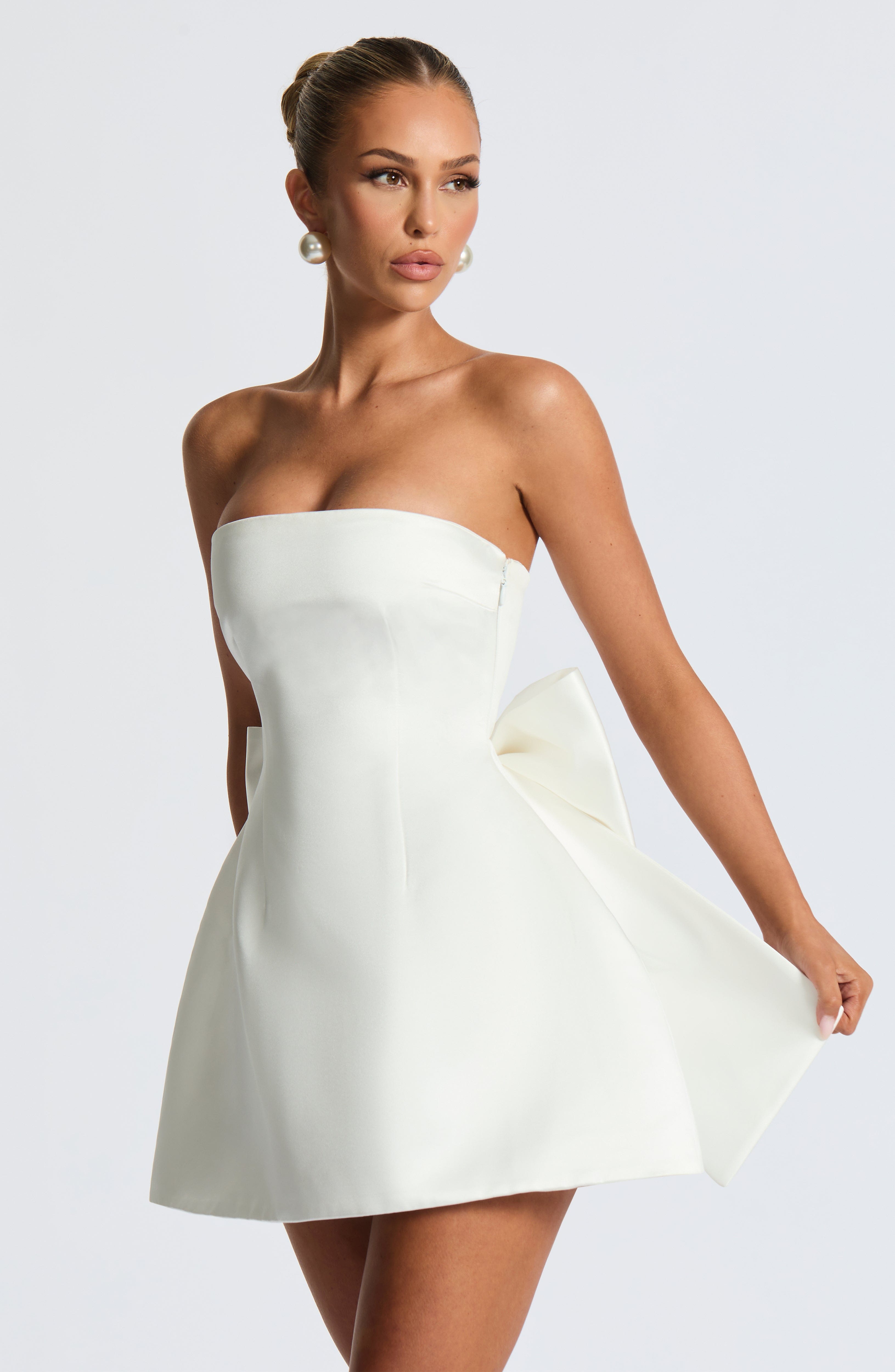 minilena Abbey Mini Dress Ivory