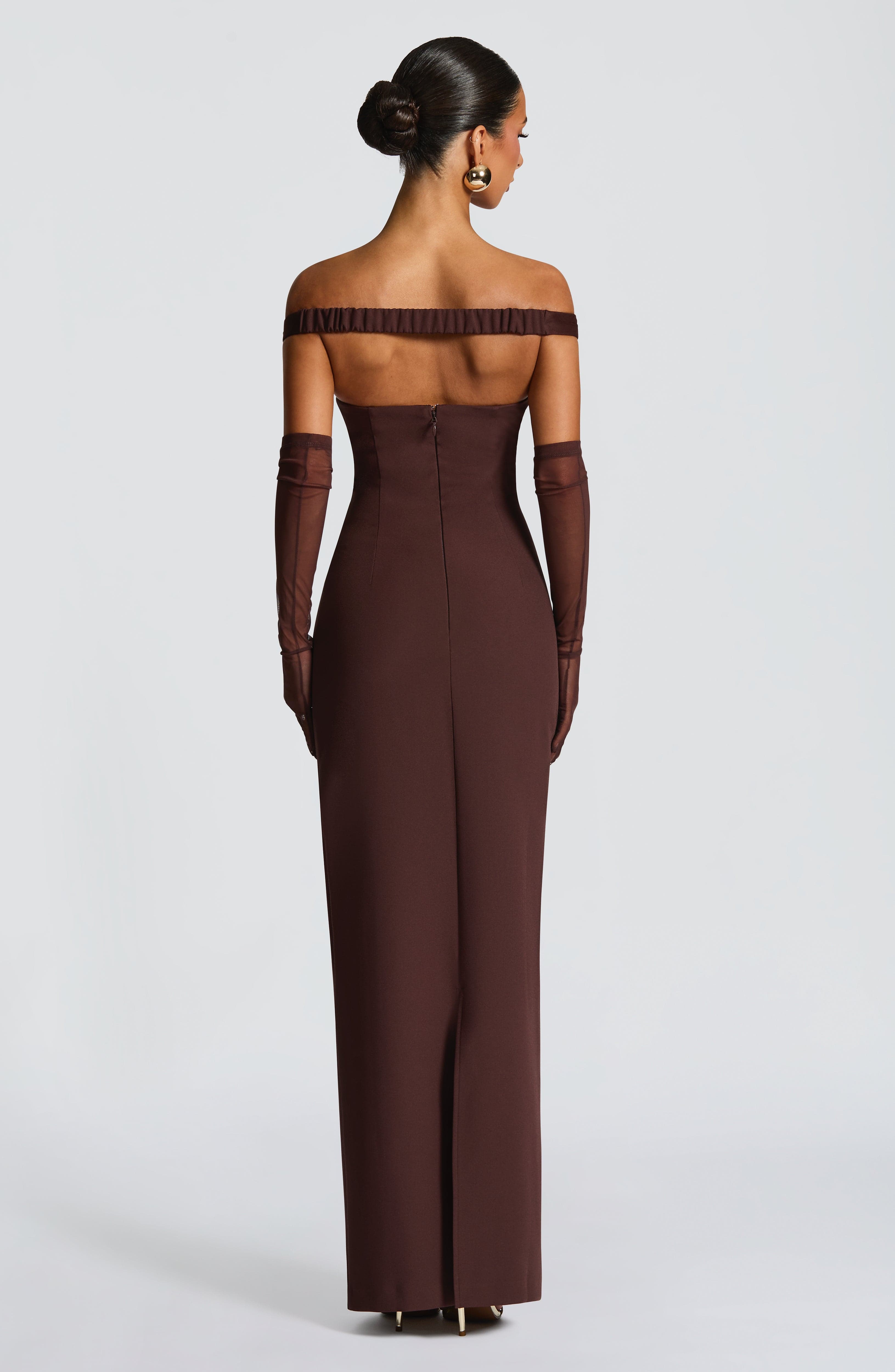 minilena Abigail Maxi Dress Plum Brown