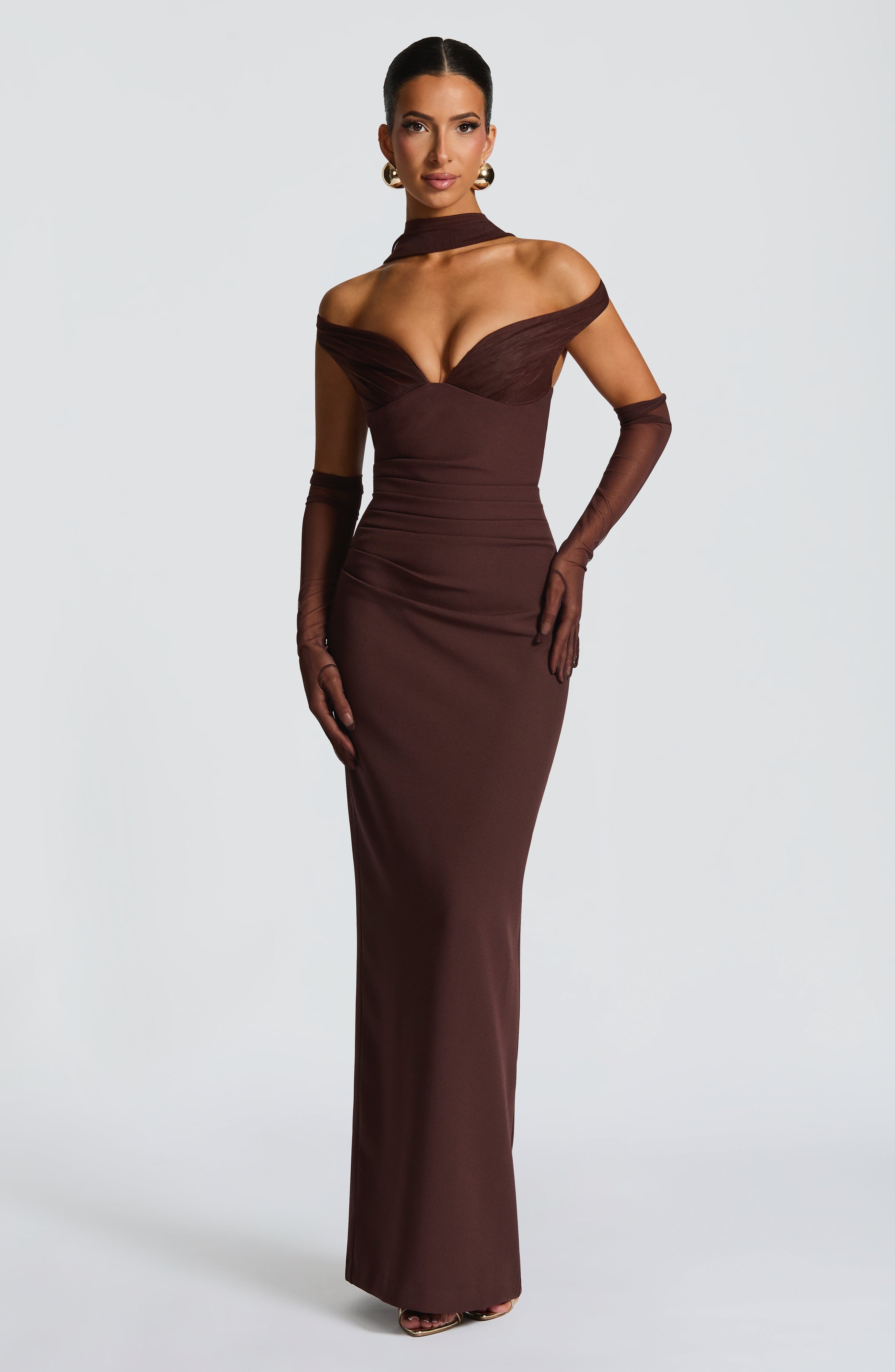 minilena Abigail Maxi Dress Plum Brown