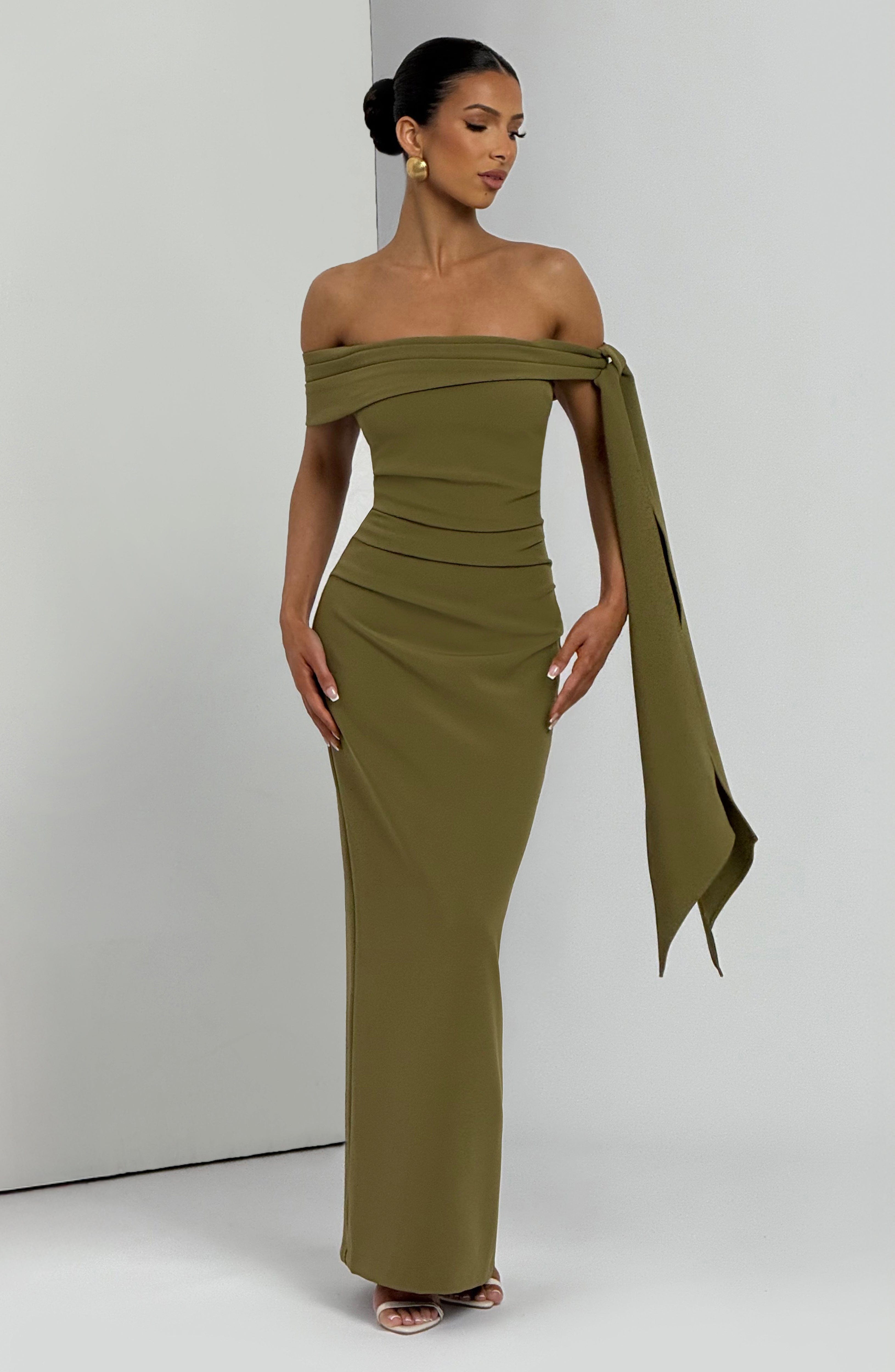 minilena Addie Maxi Dress Deep Olive