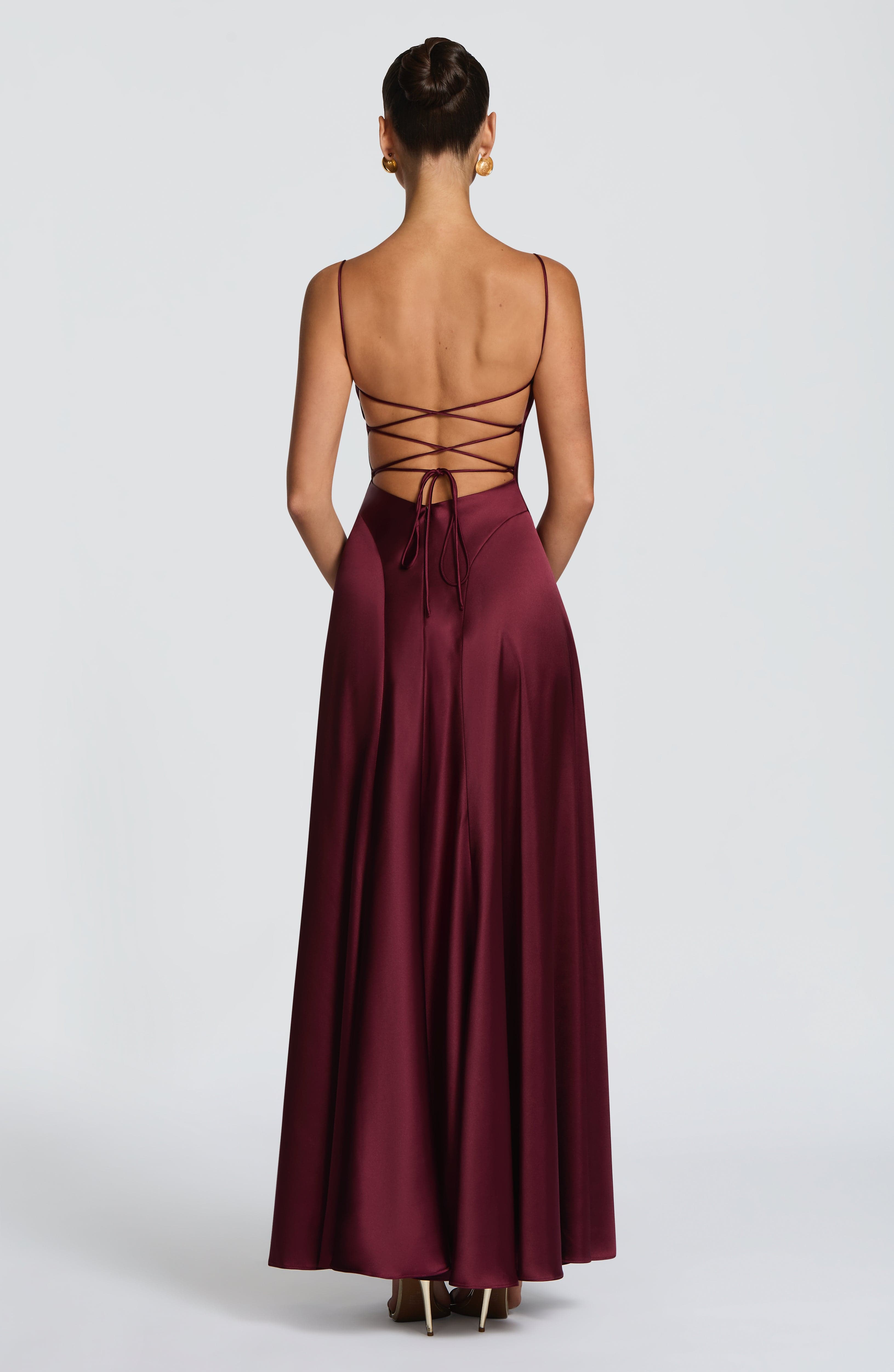 minilena Adelina Maxi Dress Cherry Lacquer