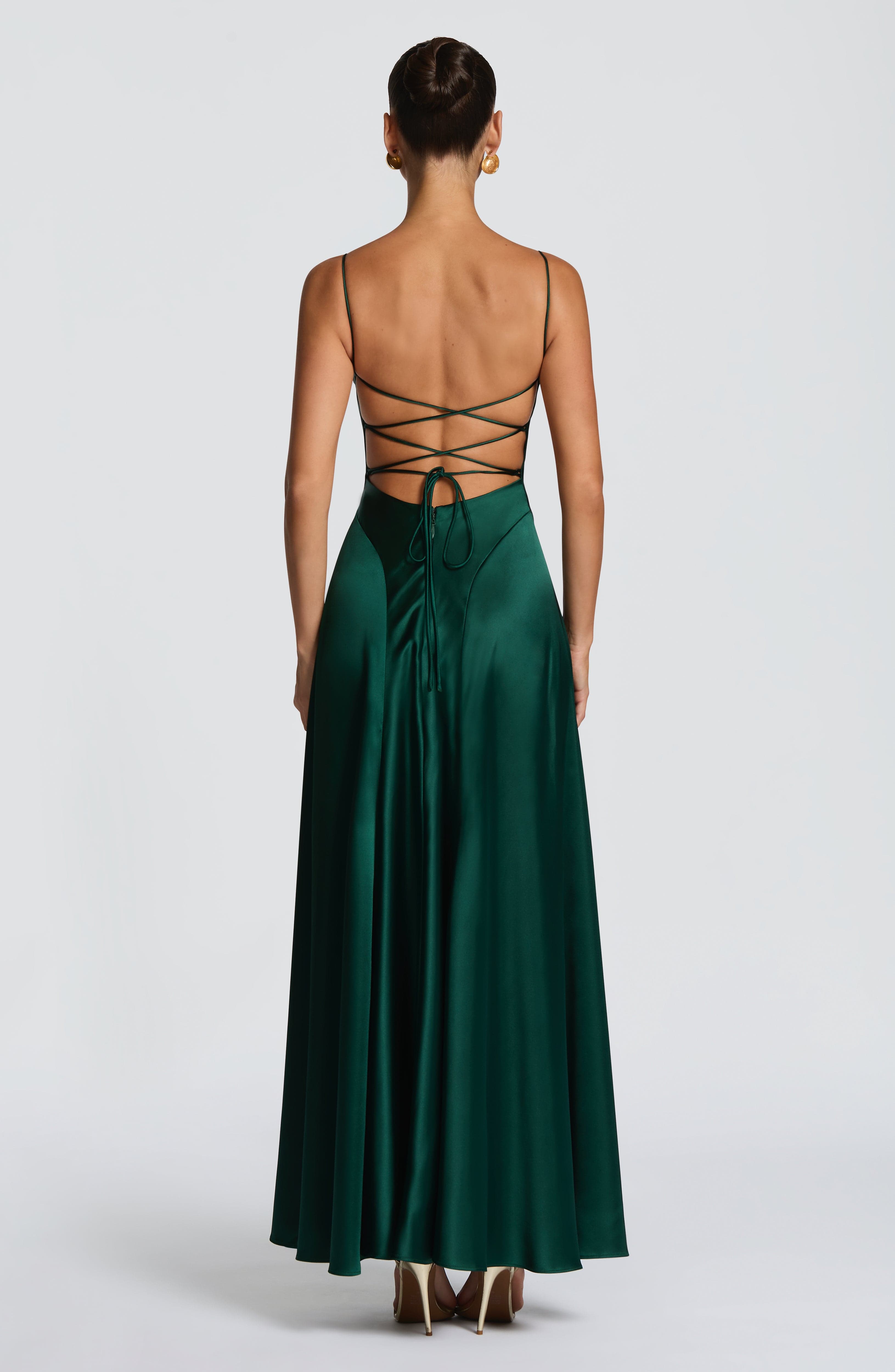 minilena Adelina Maxi Dress Emerald