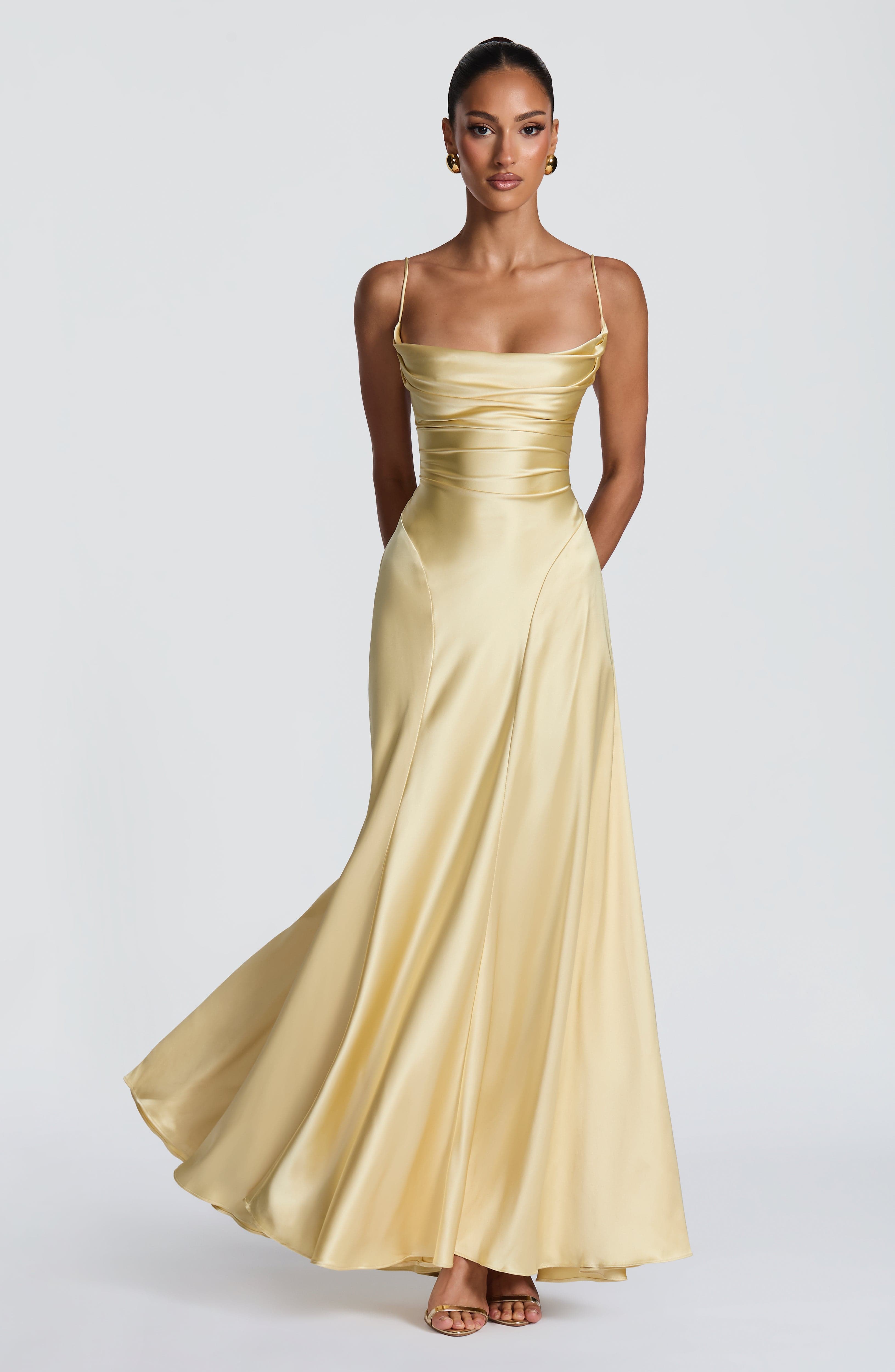 minilena Adelina Maxi Dress Lemon