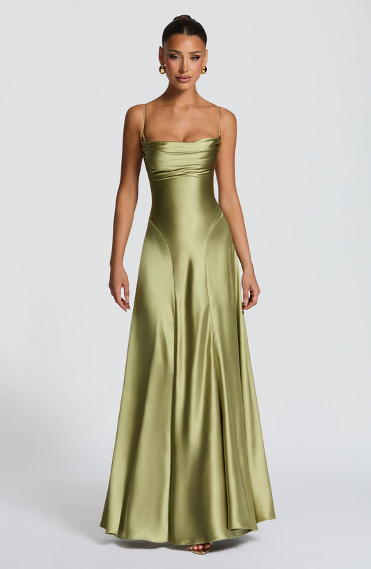 minilena Adelina Maxi Dress Light Olive