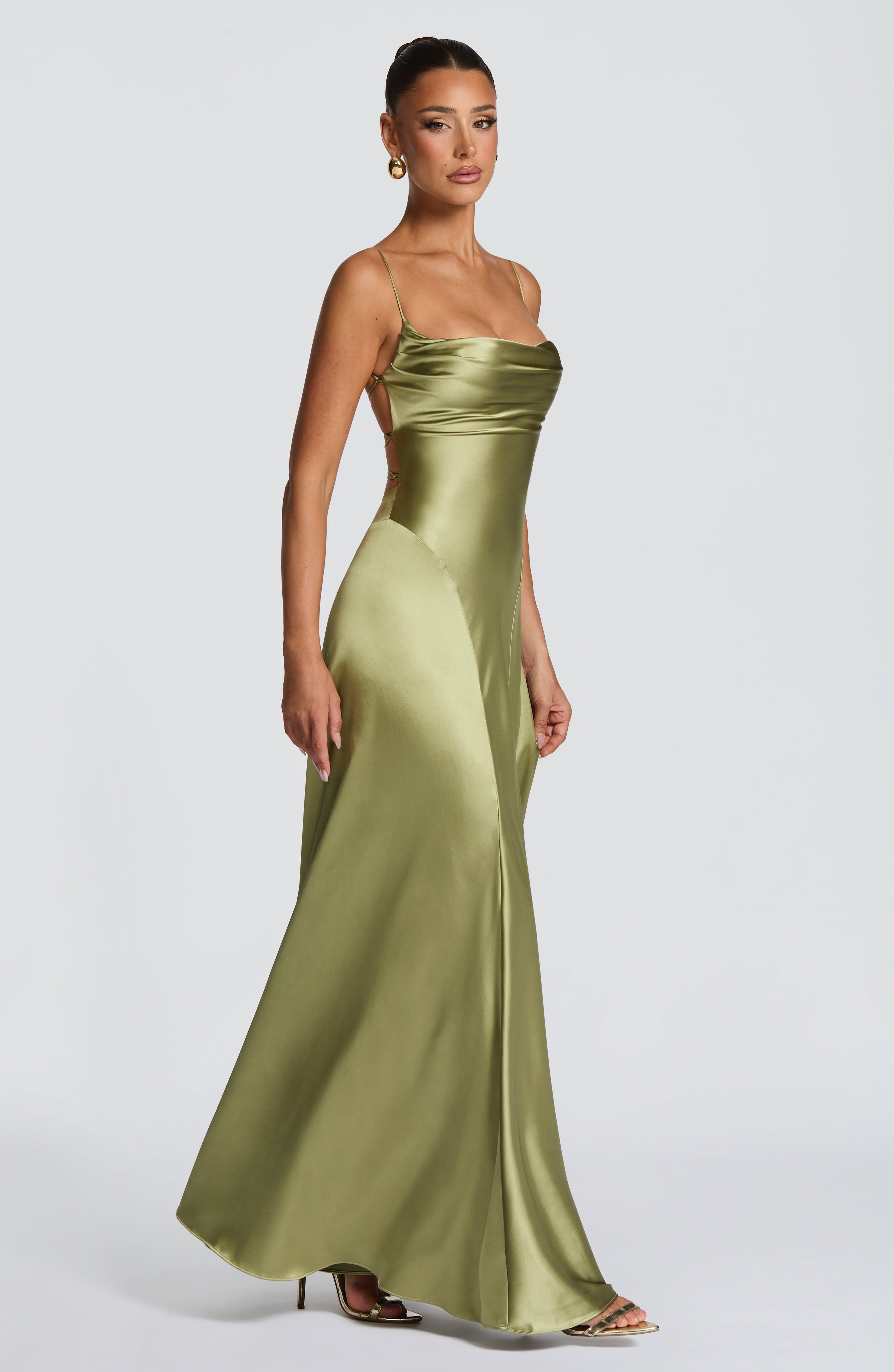 minilena Adelina Maxi Dress Light Olive