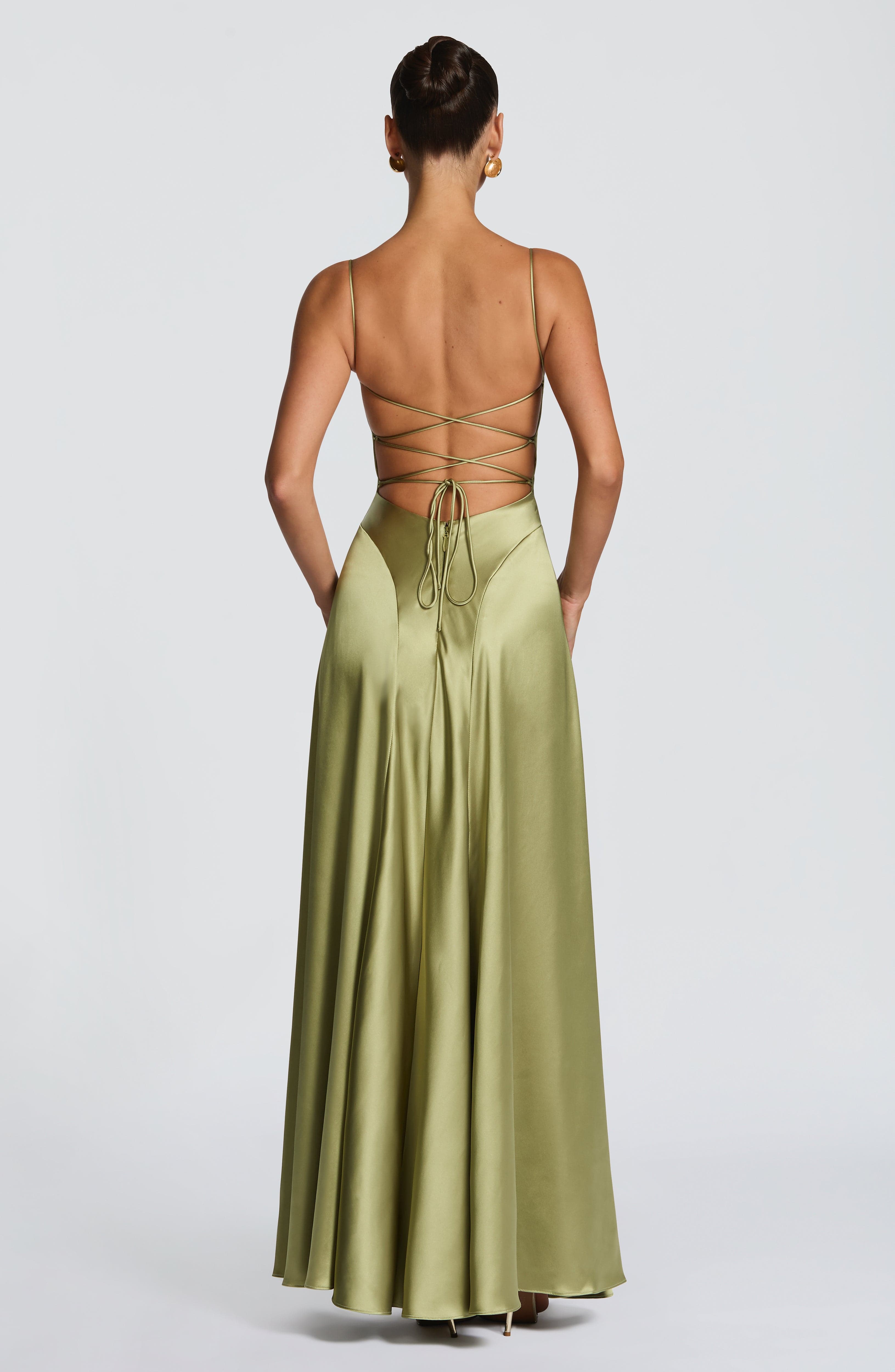 minilena Adelina Maxi Dress Light Olive
