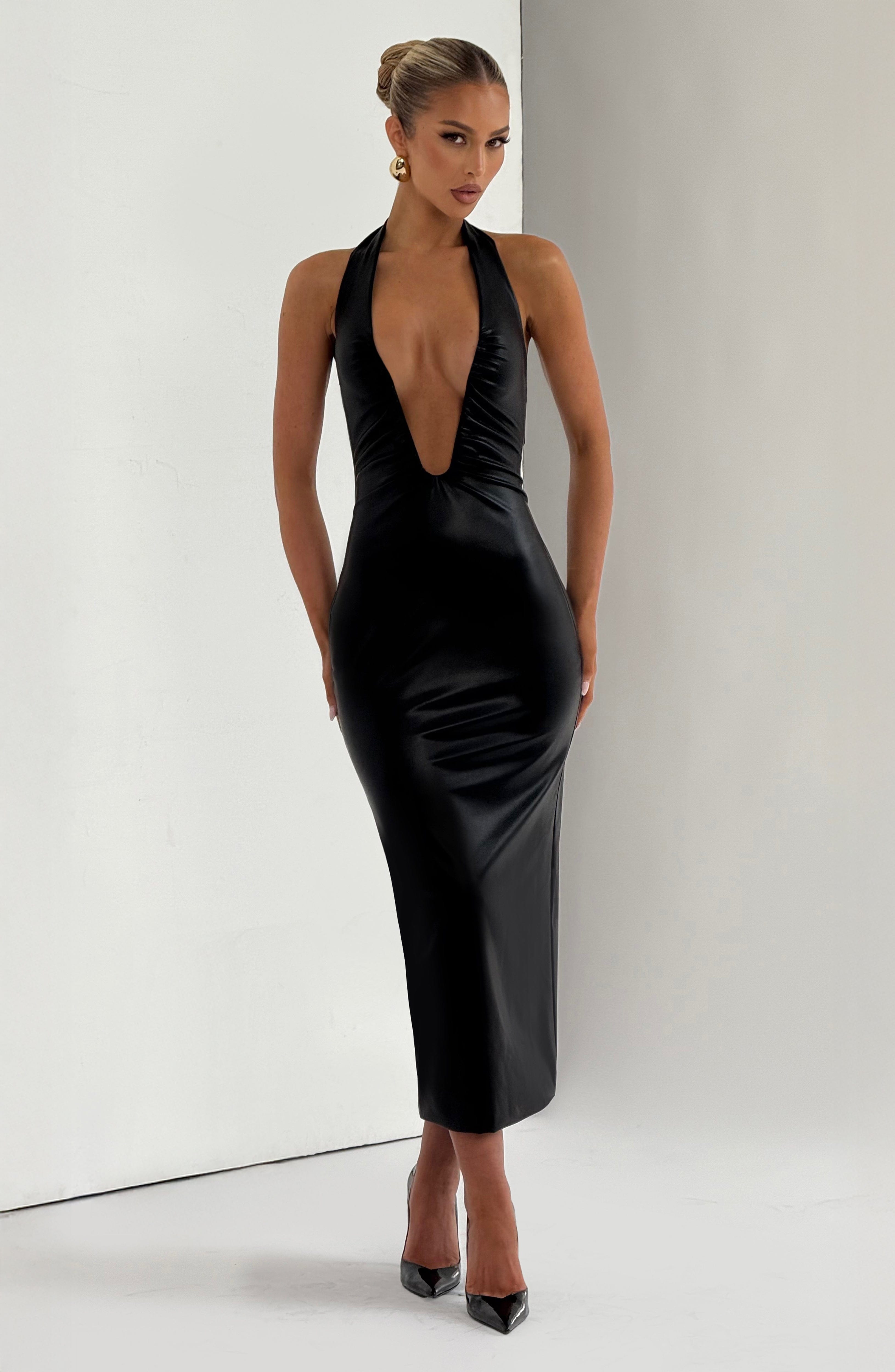 minilena Ainsley Midi Dress Black