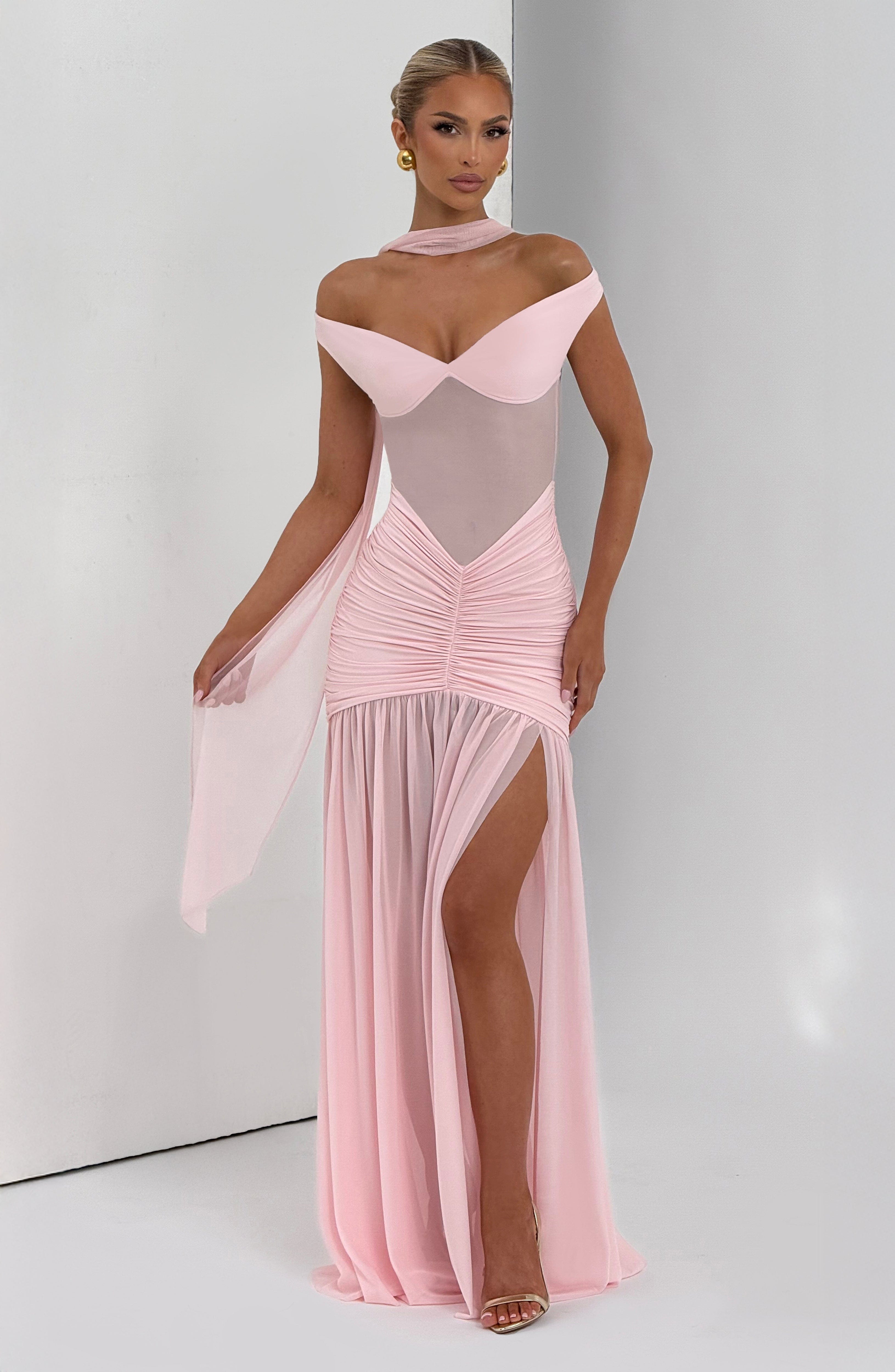 minilena Alaia Maxi Dress Blush