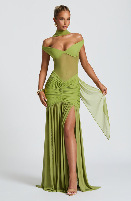 minilena Alaia Maxi Dress Olive