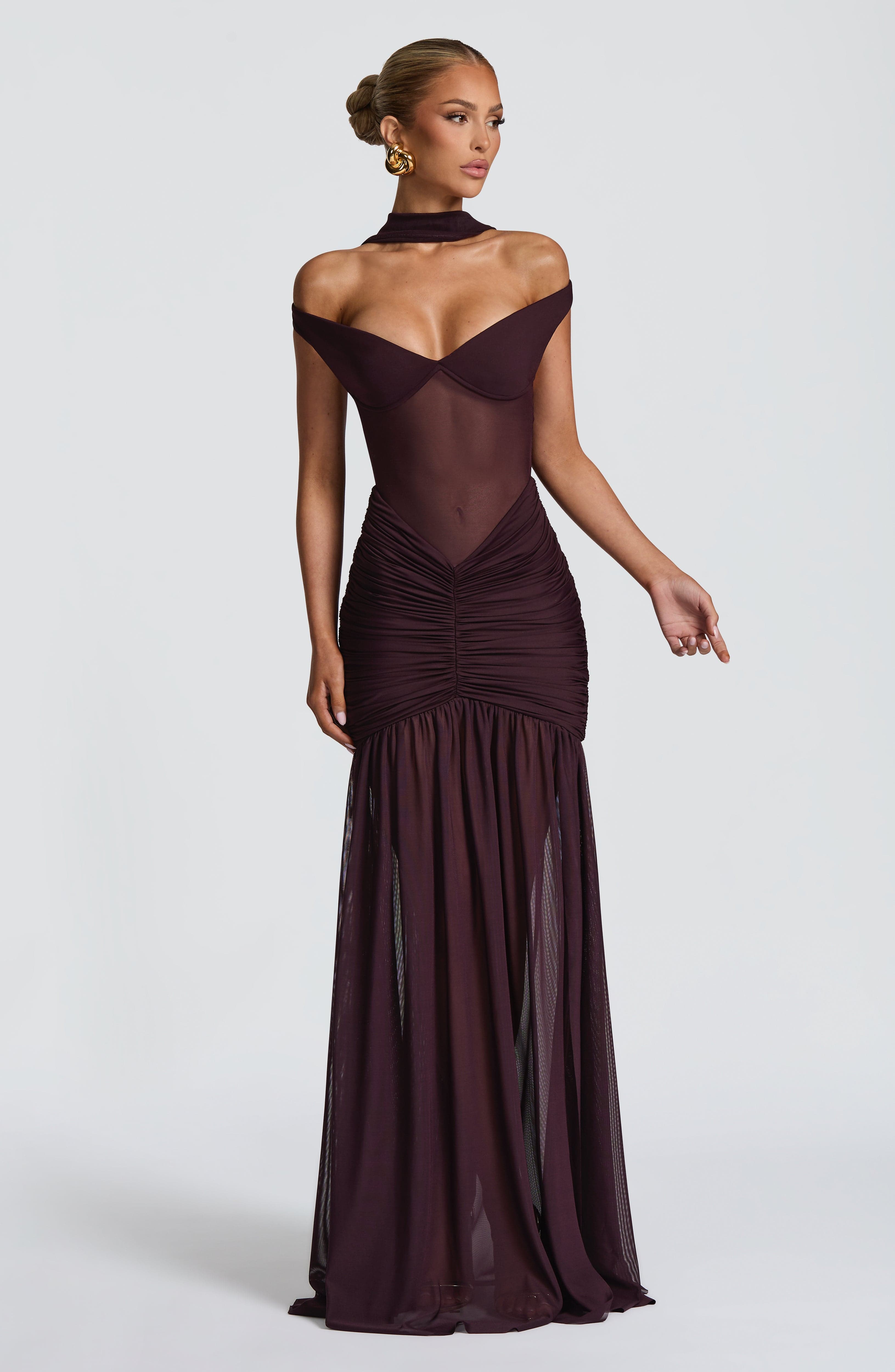 minilena Alaia Maxi Dress Plum