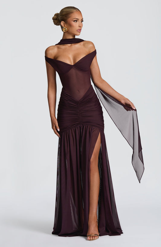 minilena Alaia Maxi Dress Plum