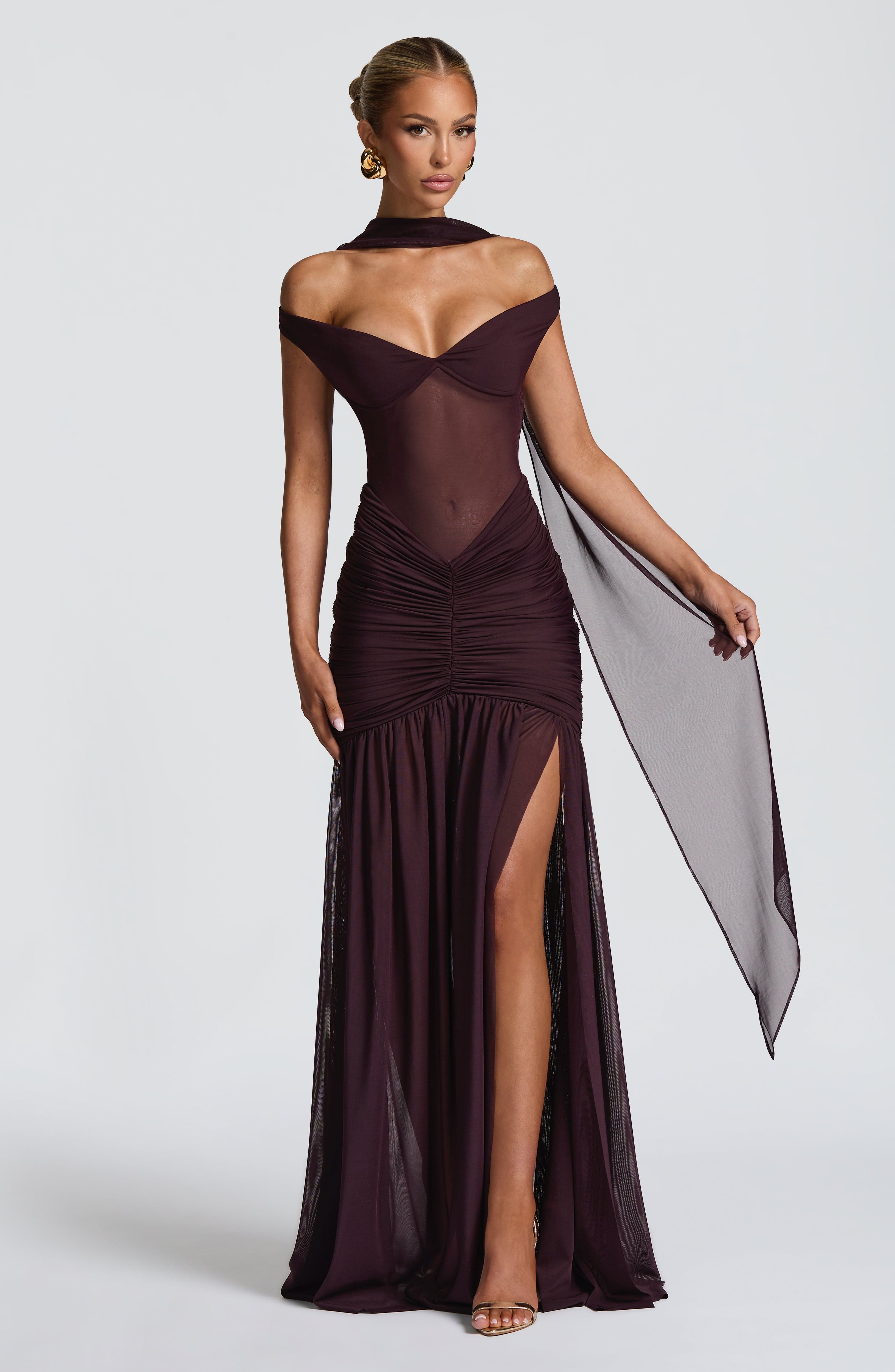 minilena Alaia Maxi Dress Plum