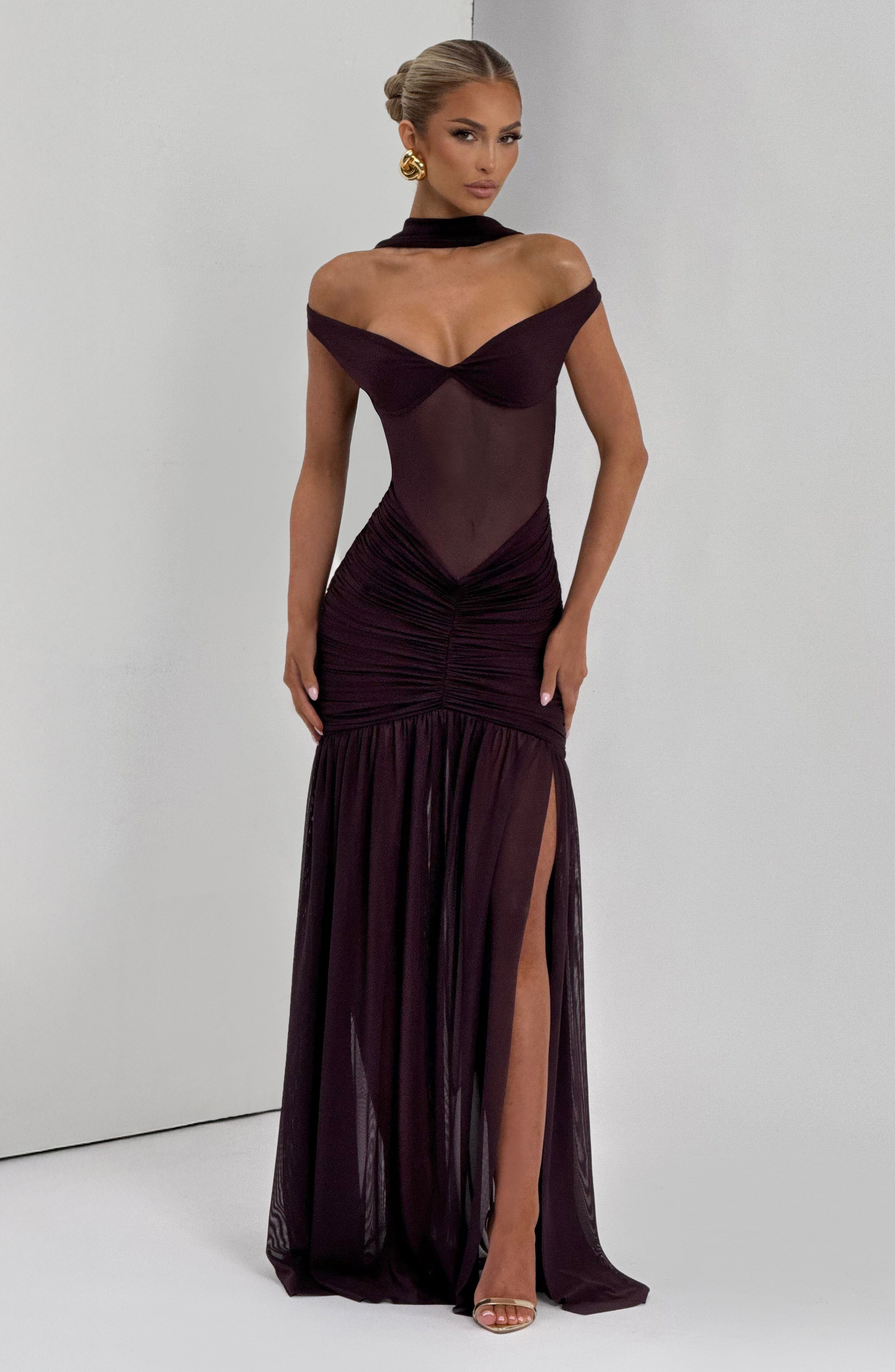minilena Alaia Maxi Dress Plum