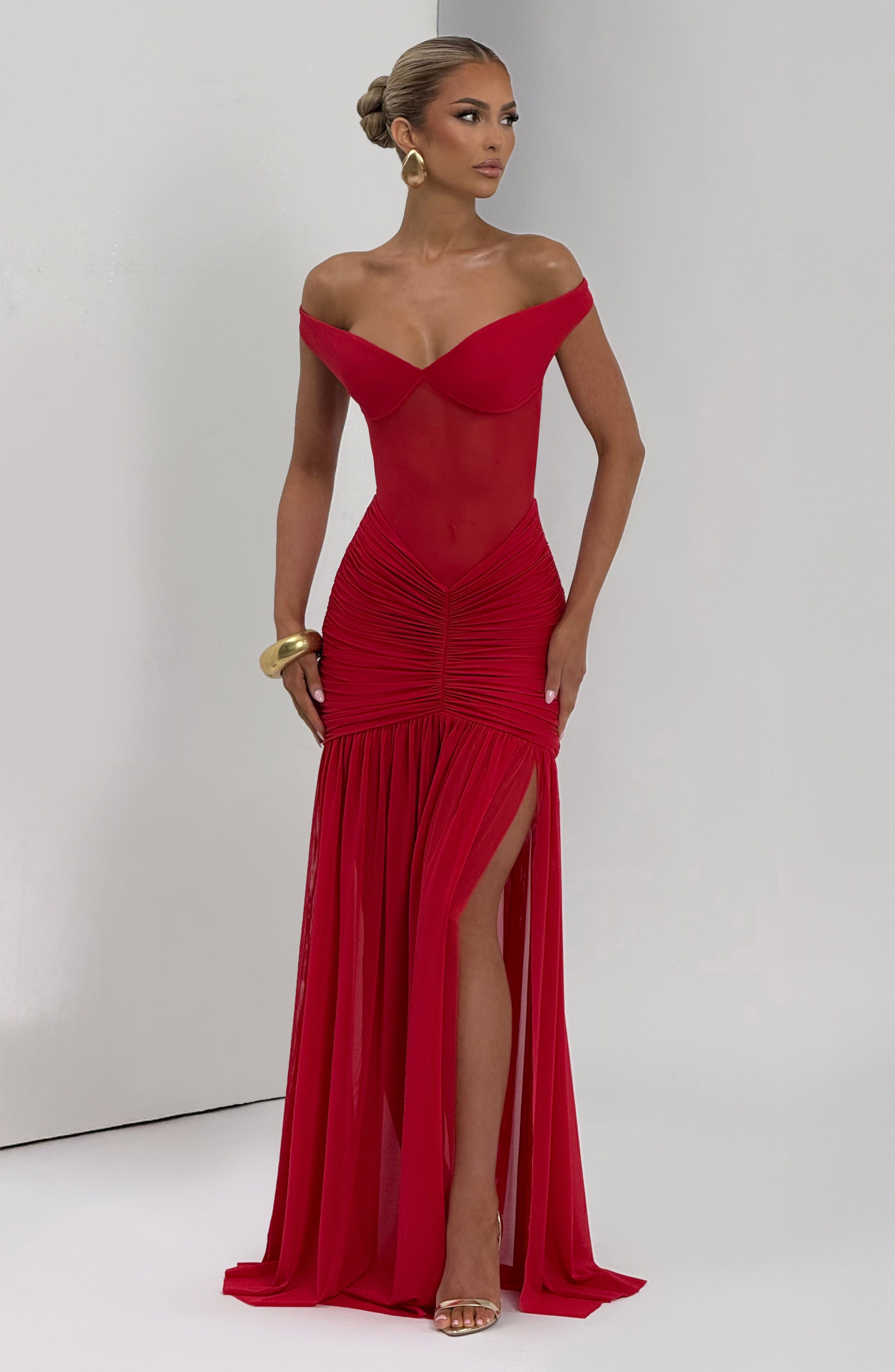 minilena Alaia Maxi Dress Red