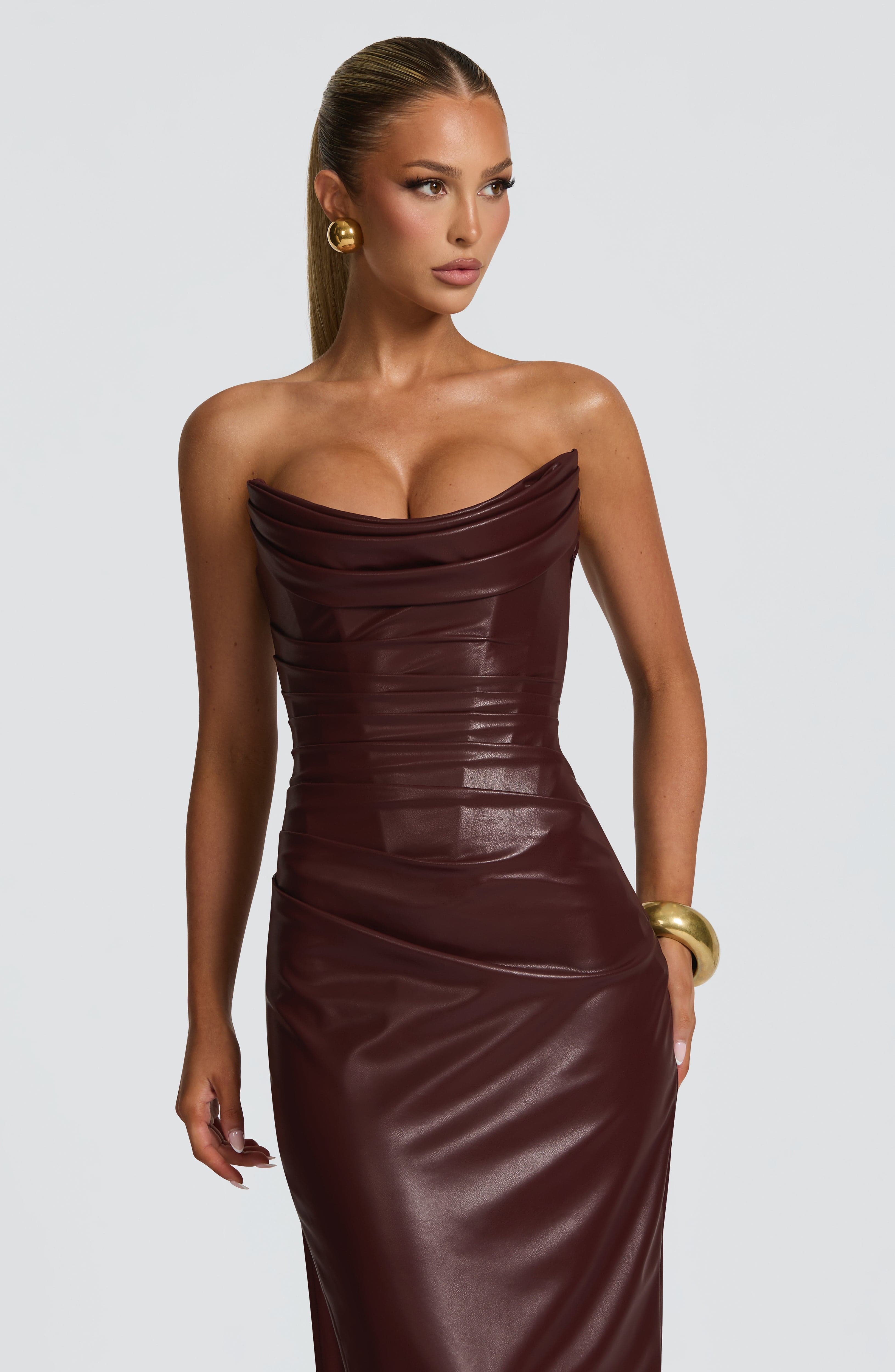 minilena Alba Maxi Dress Burgundy