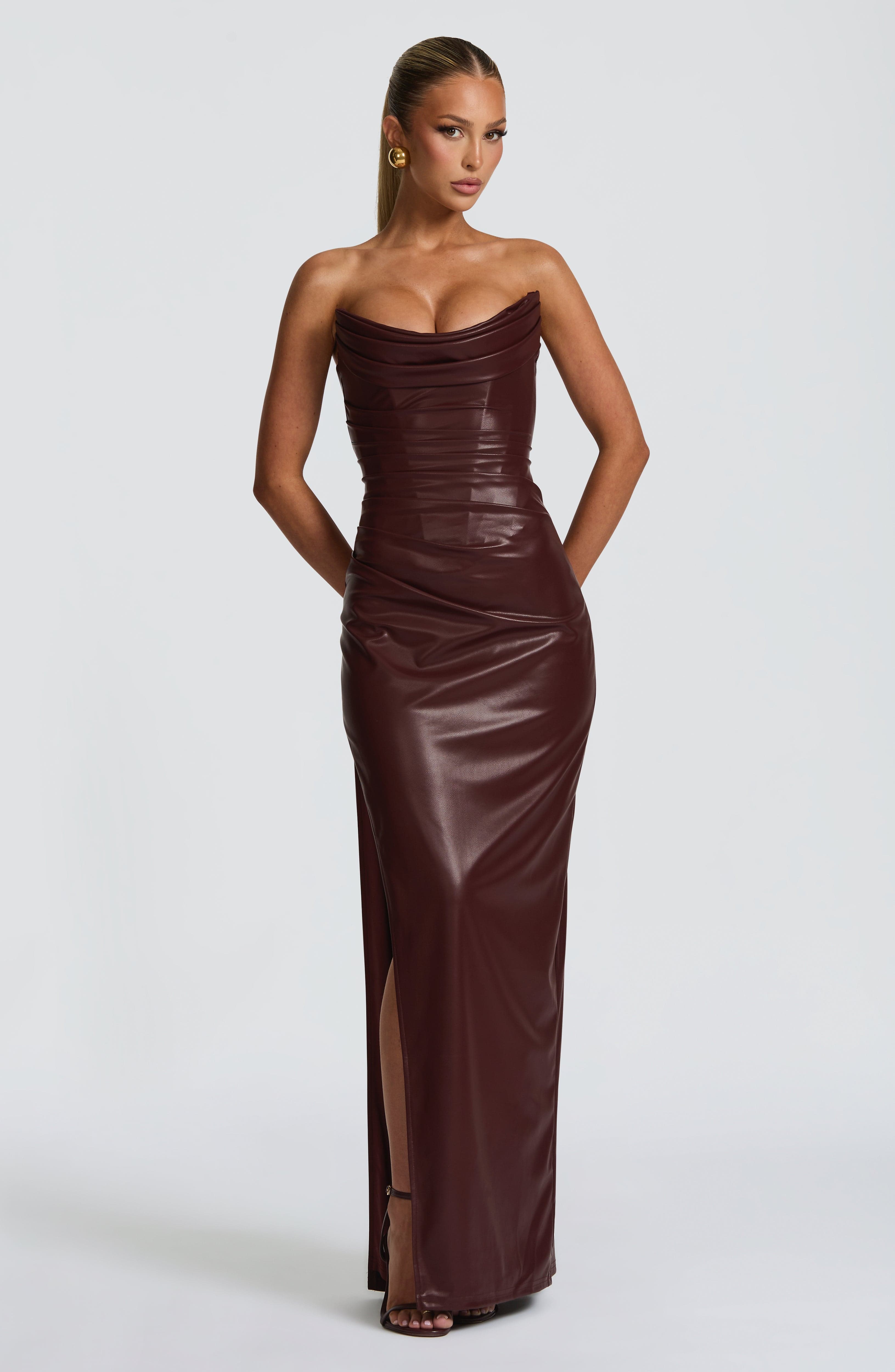 minilena Alba Maxi Dress Burgundy