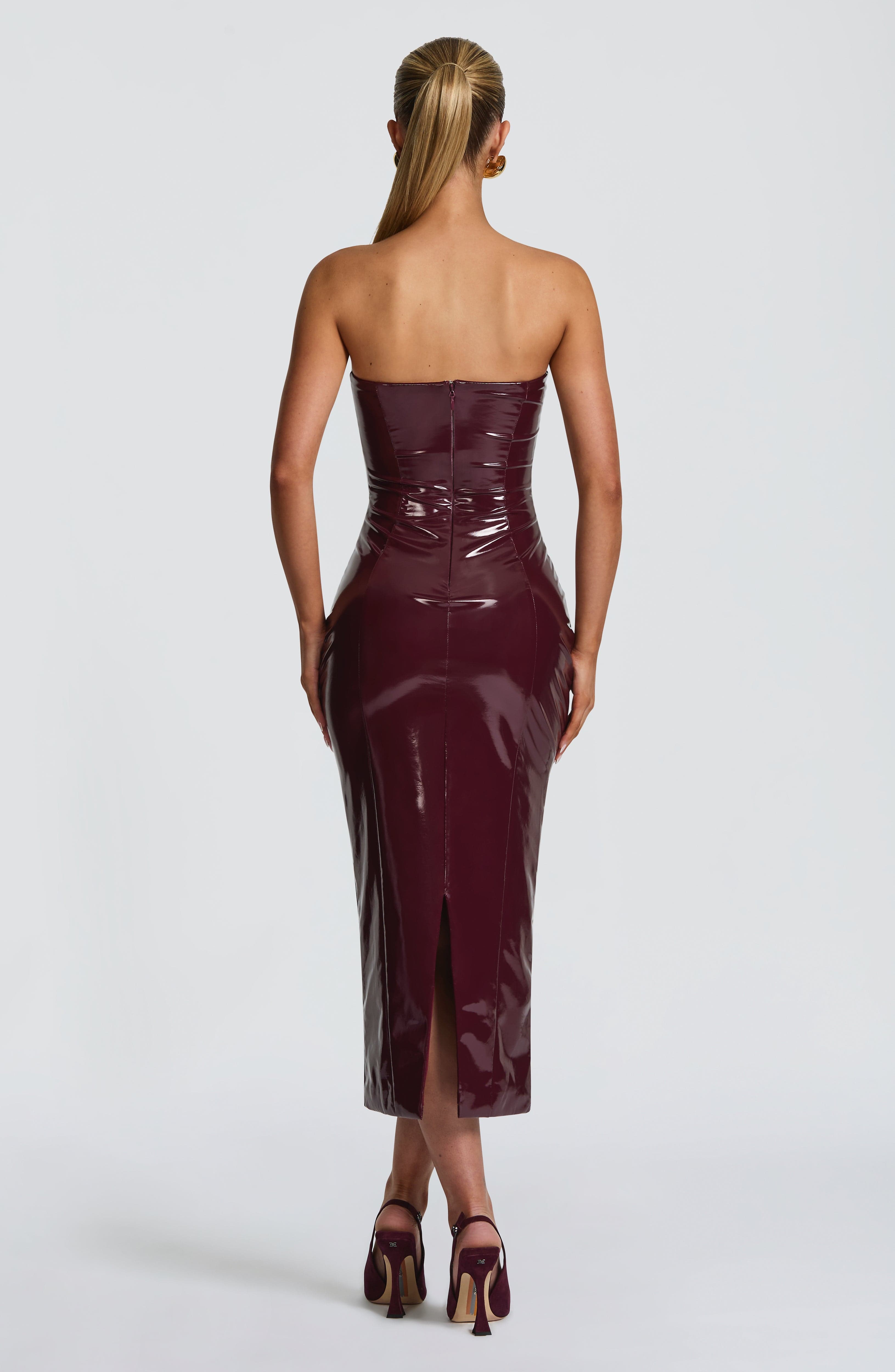 minilena Amala Midi Dress Cherry Lacquer