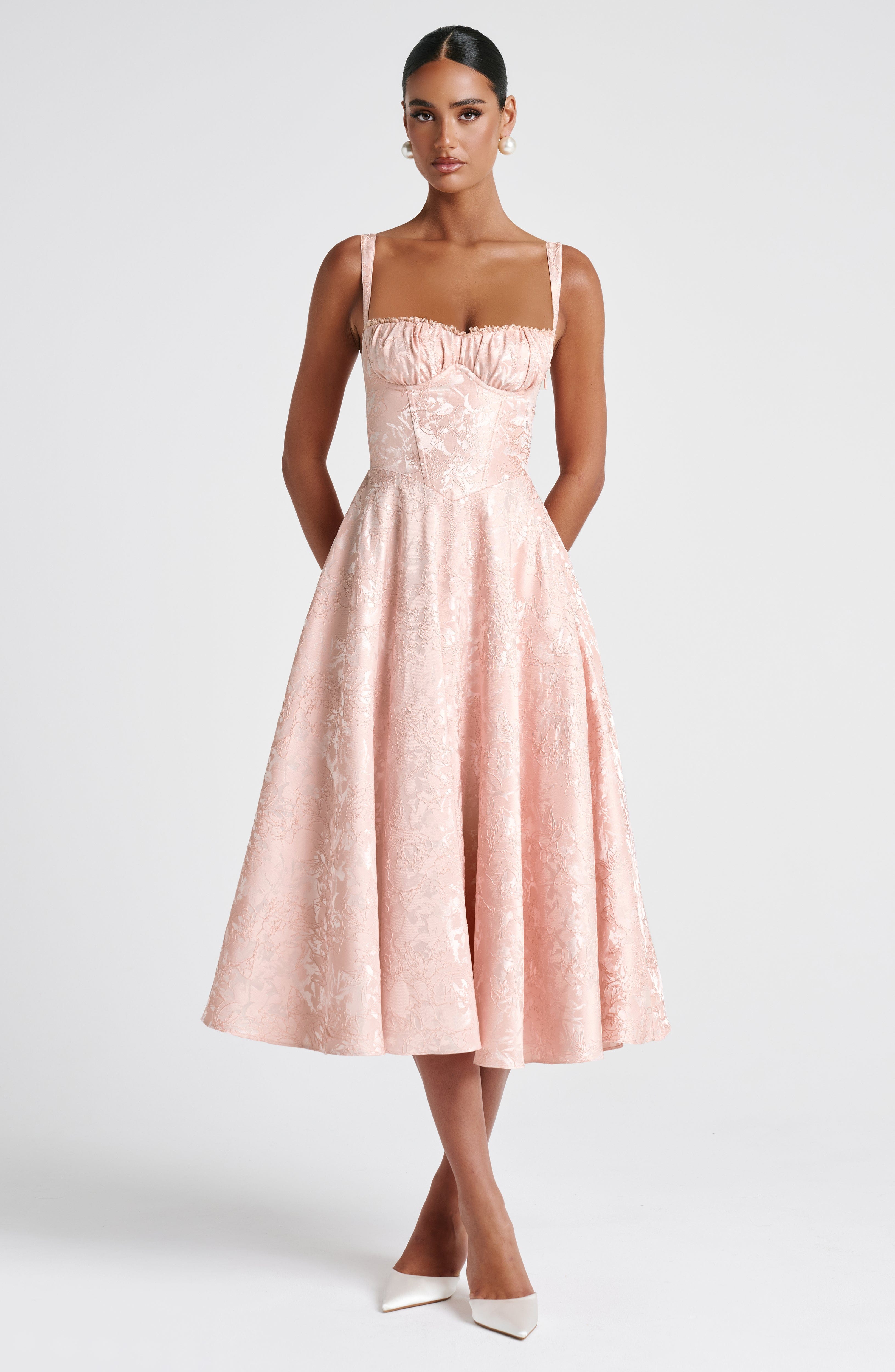 minilena Amity Midi Dress Soft Peach