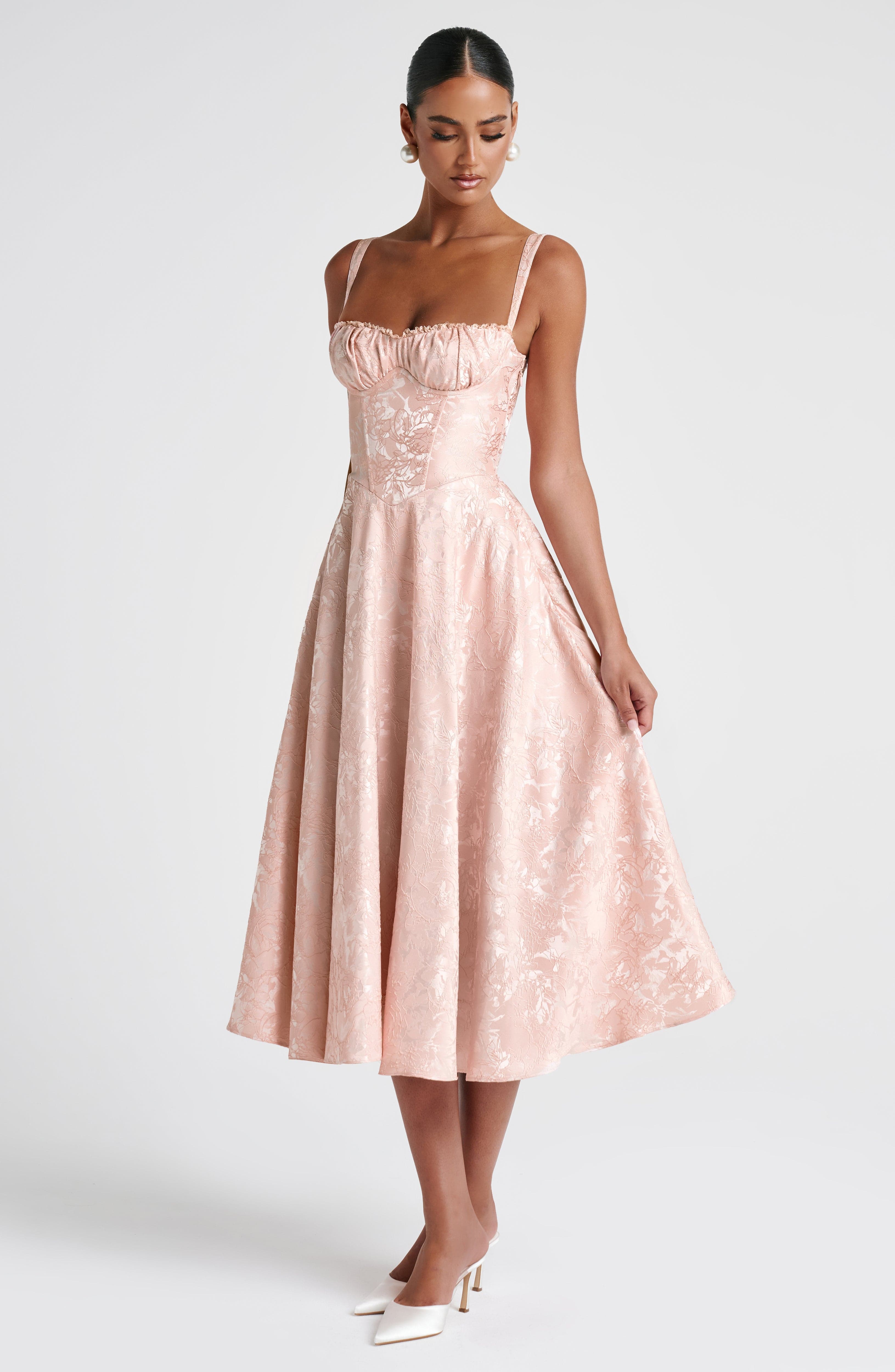 minilena Amity Midi Dress Soft Peach