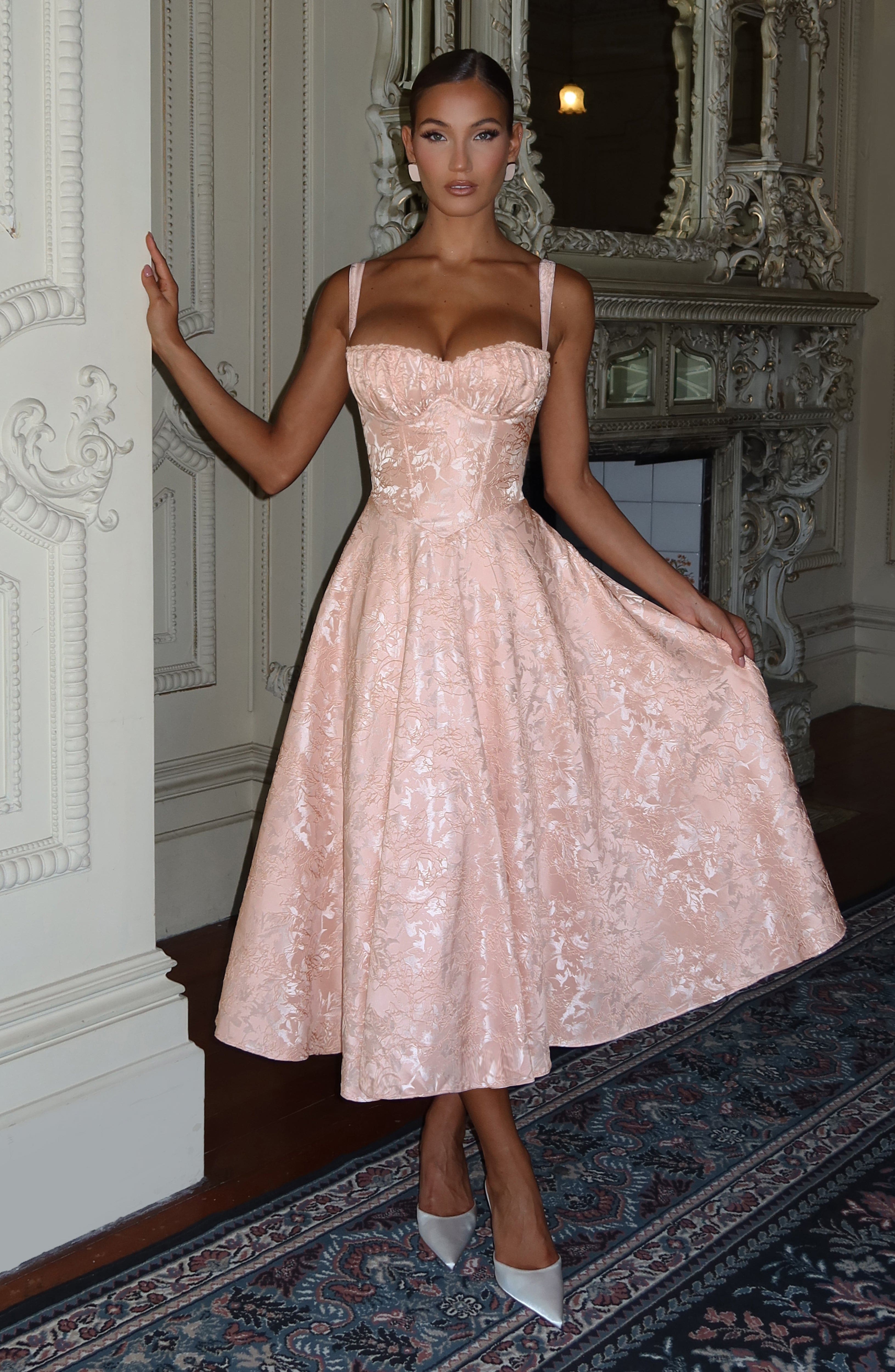 minilena Amity Midi Dress Soft Peach