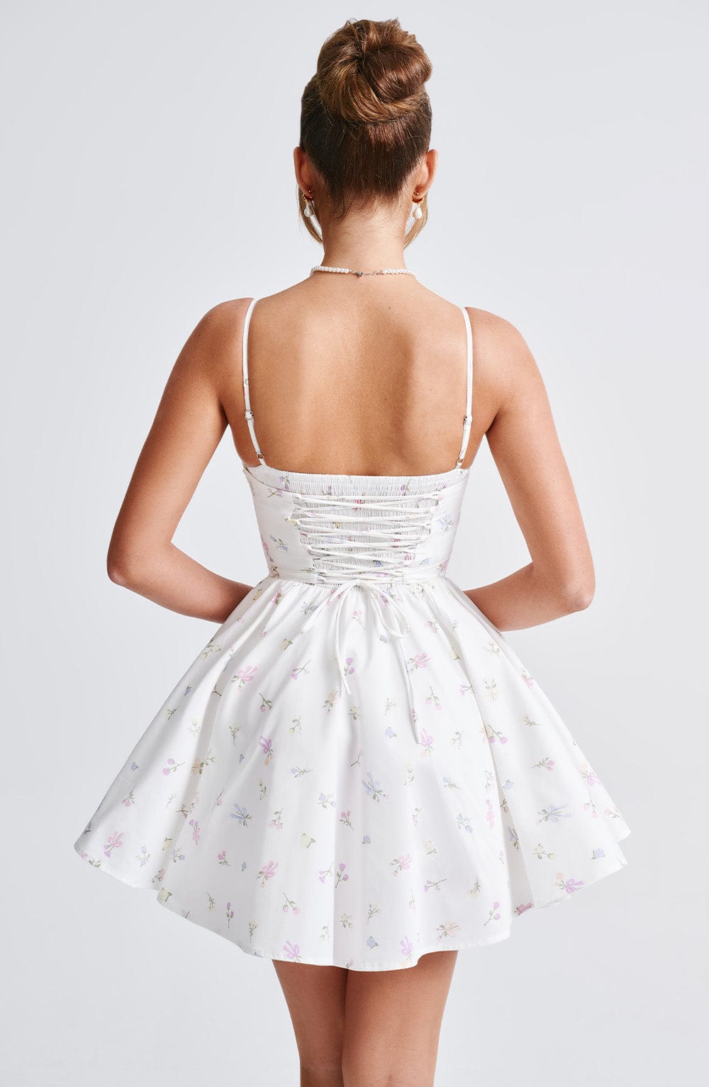 minilena Analeigh Mini Dress White Multi Floral Print