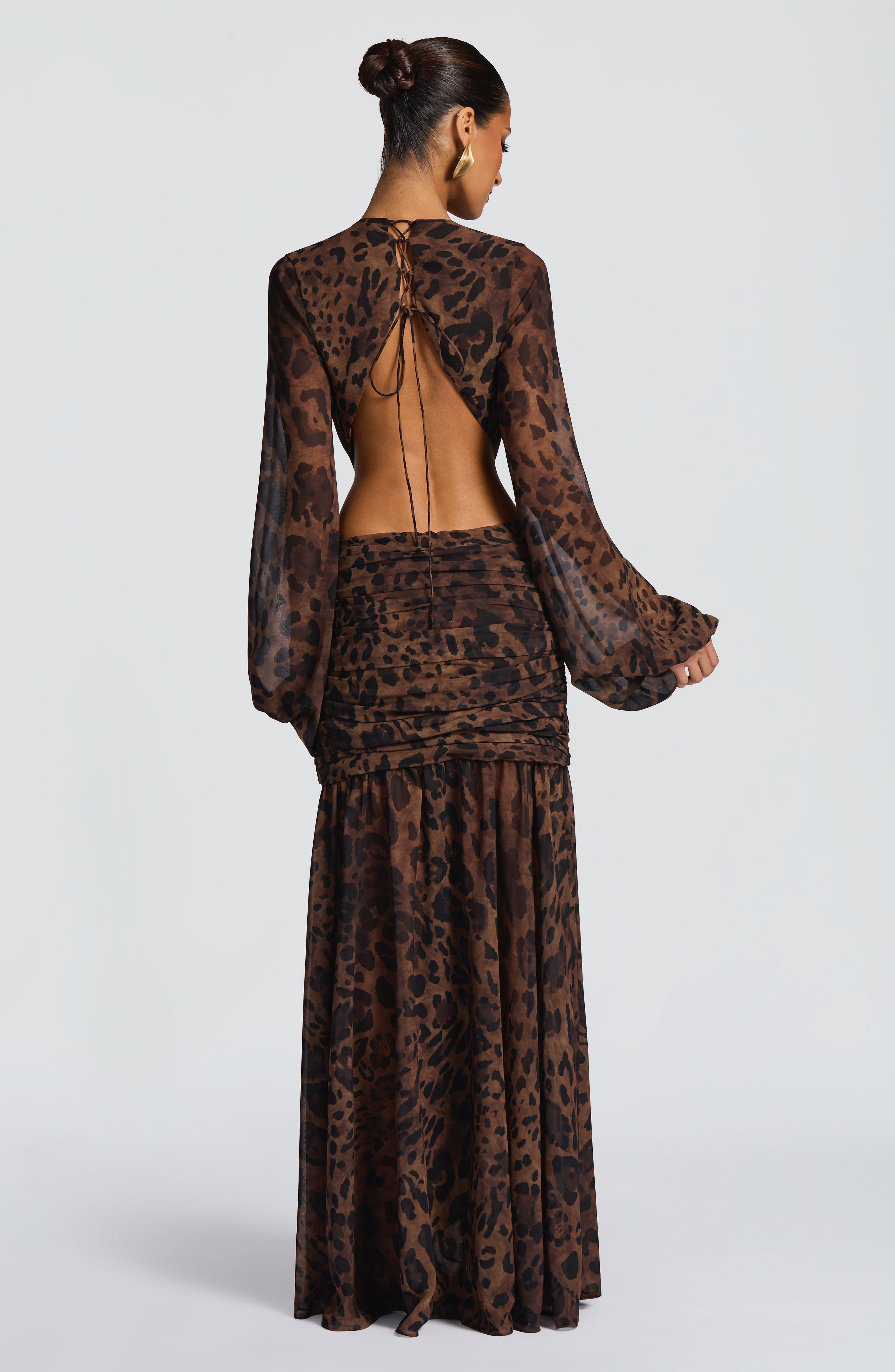 minilena Andrina Maxi Dress Leopard Print