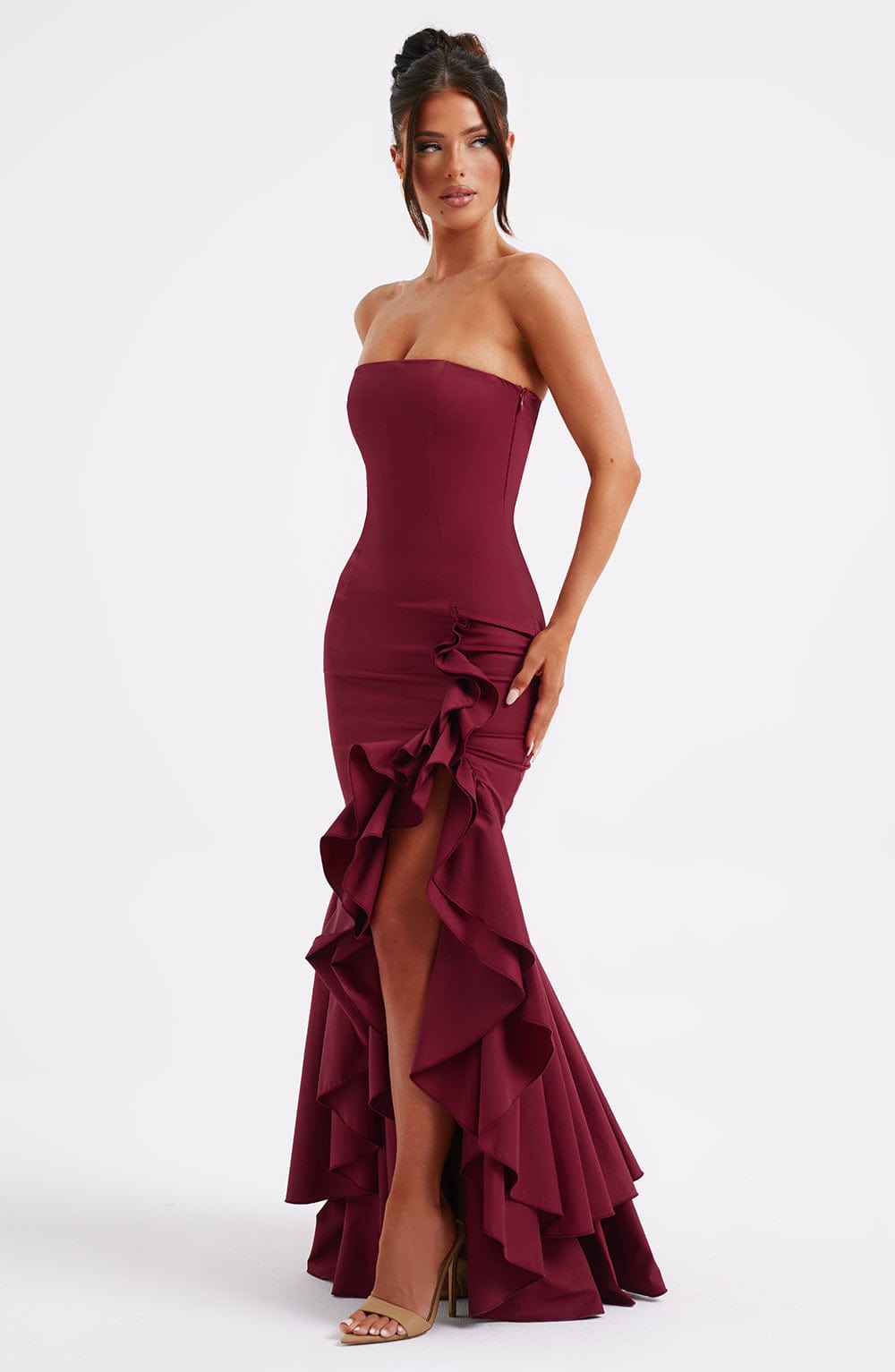 minilena Angelina Maxi Dress Burgundy