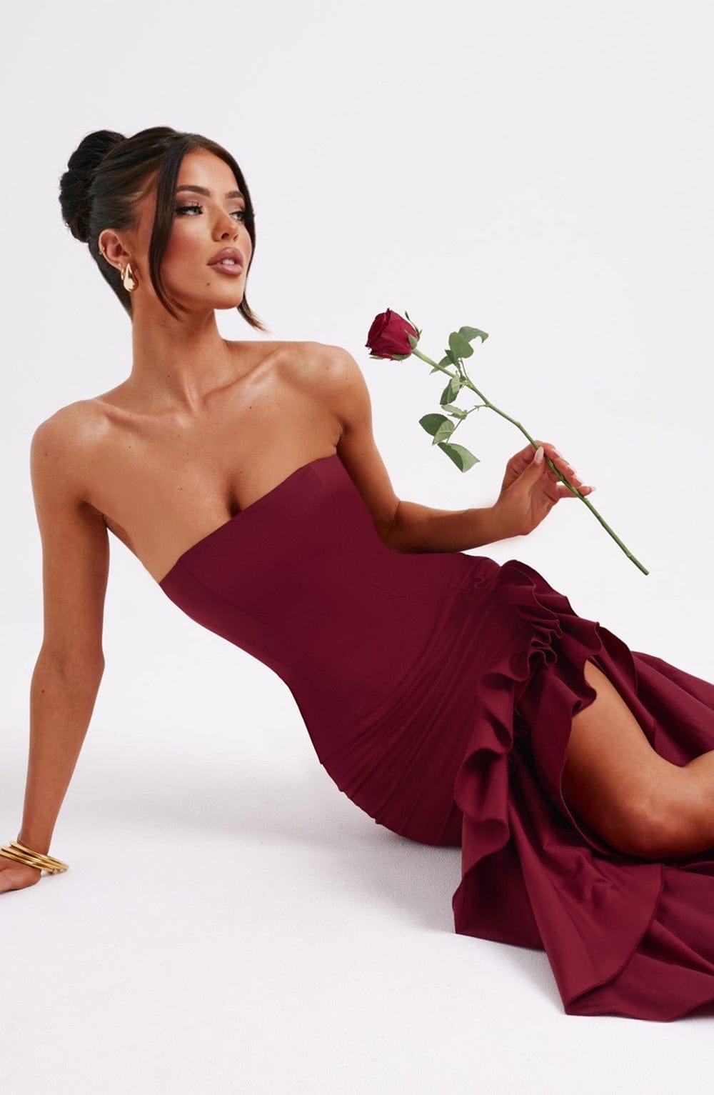 minilena Angelina Maxi Dress Burgundy