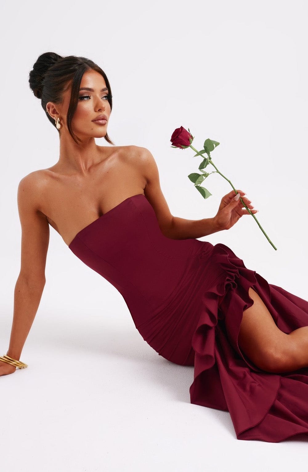 minilena Angelina Maxi Dress Burgundy