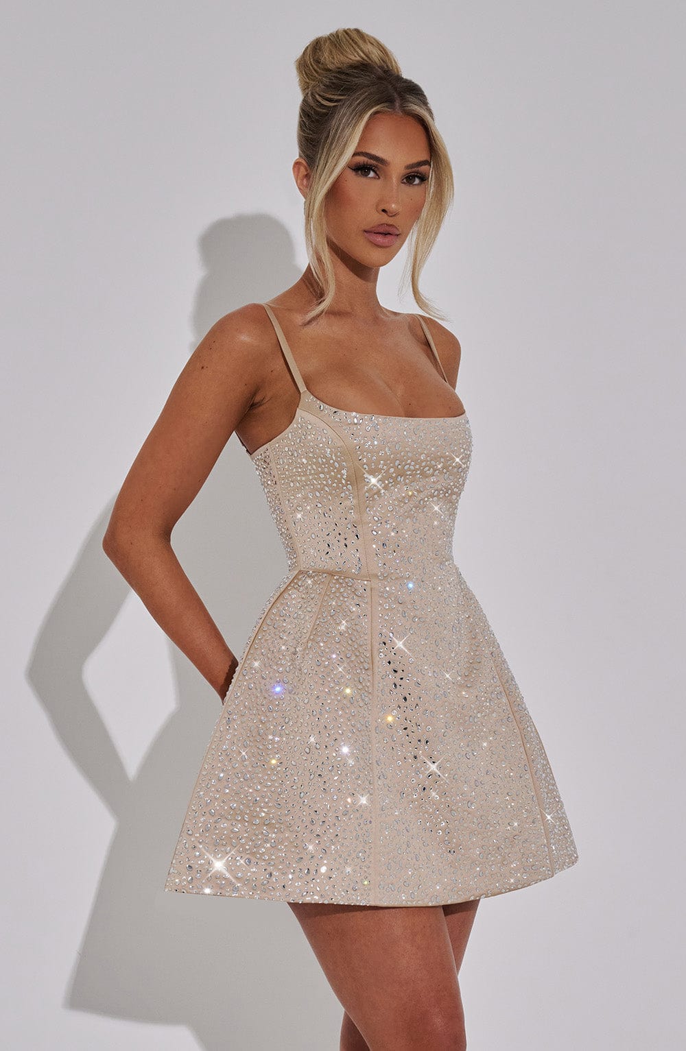 minilena Angelique Mini Dress Champagne