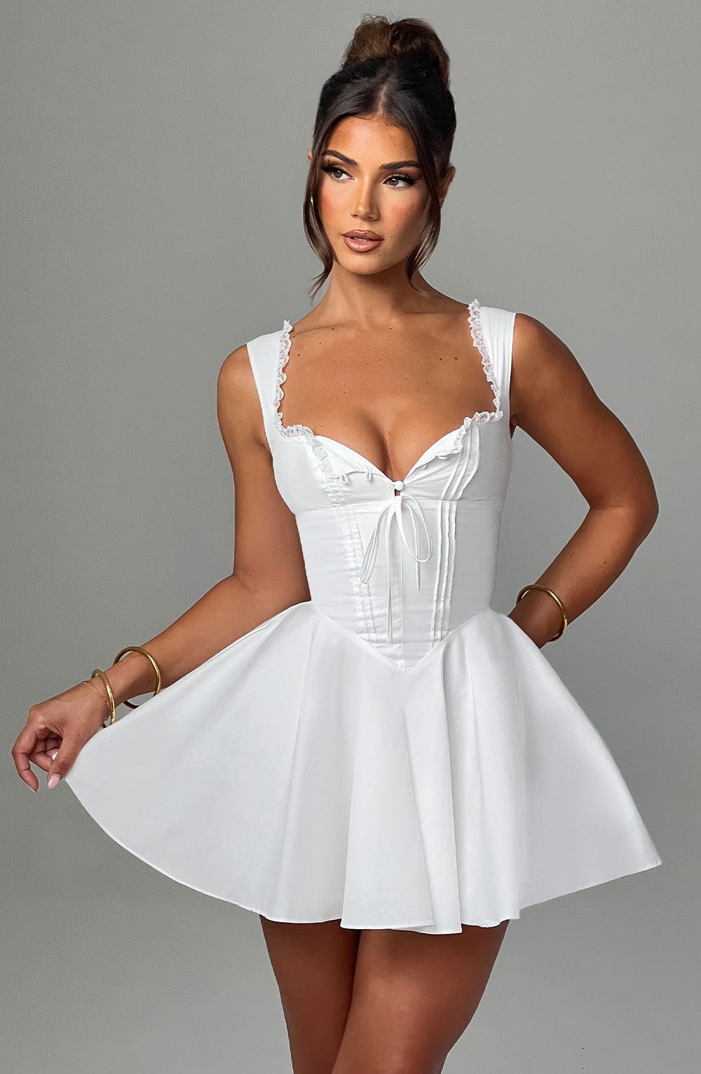 minilena Antonella Mini Dress Ivory