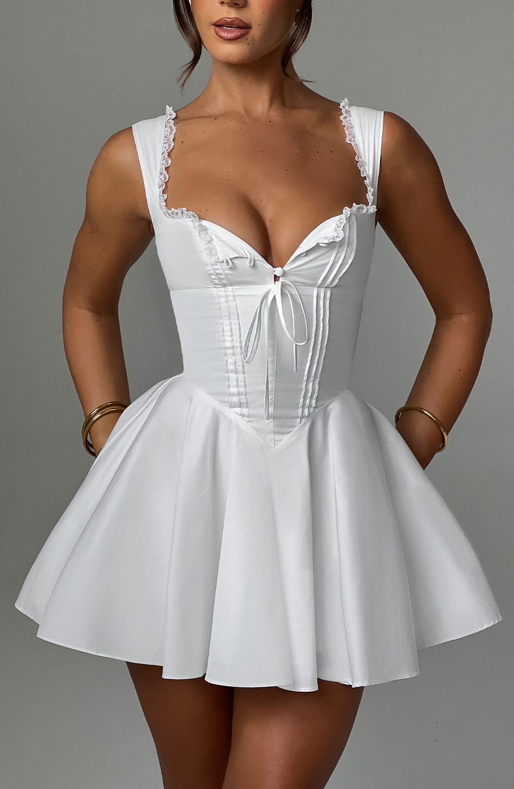 minilena Antonella Mini Dress Ivory