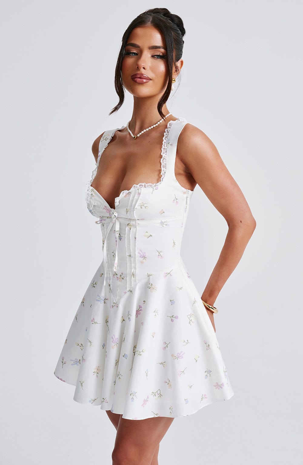 minilena Antonella Mini Dress Multi Floral Print