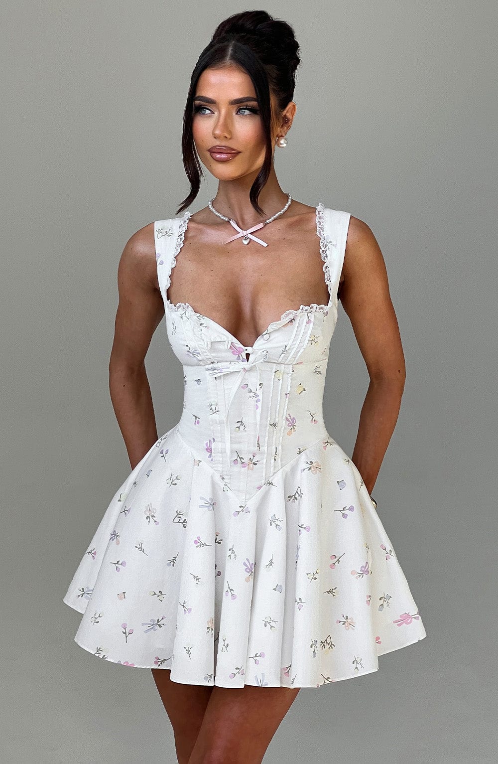 minilena Antonella Mini Dress Multi Floral Print