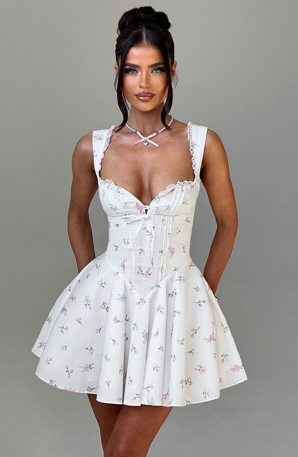 minilena Antonella Mini Dress Multi Floral Print