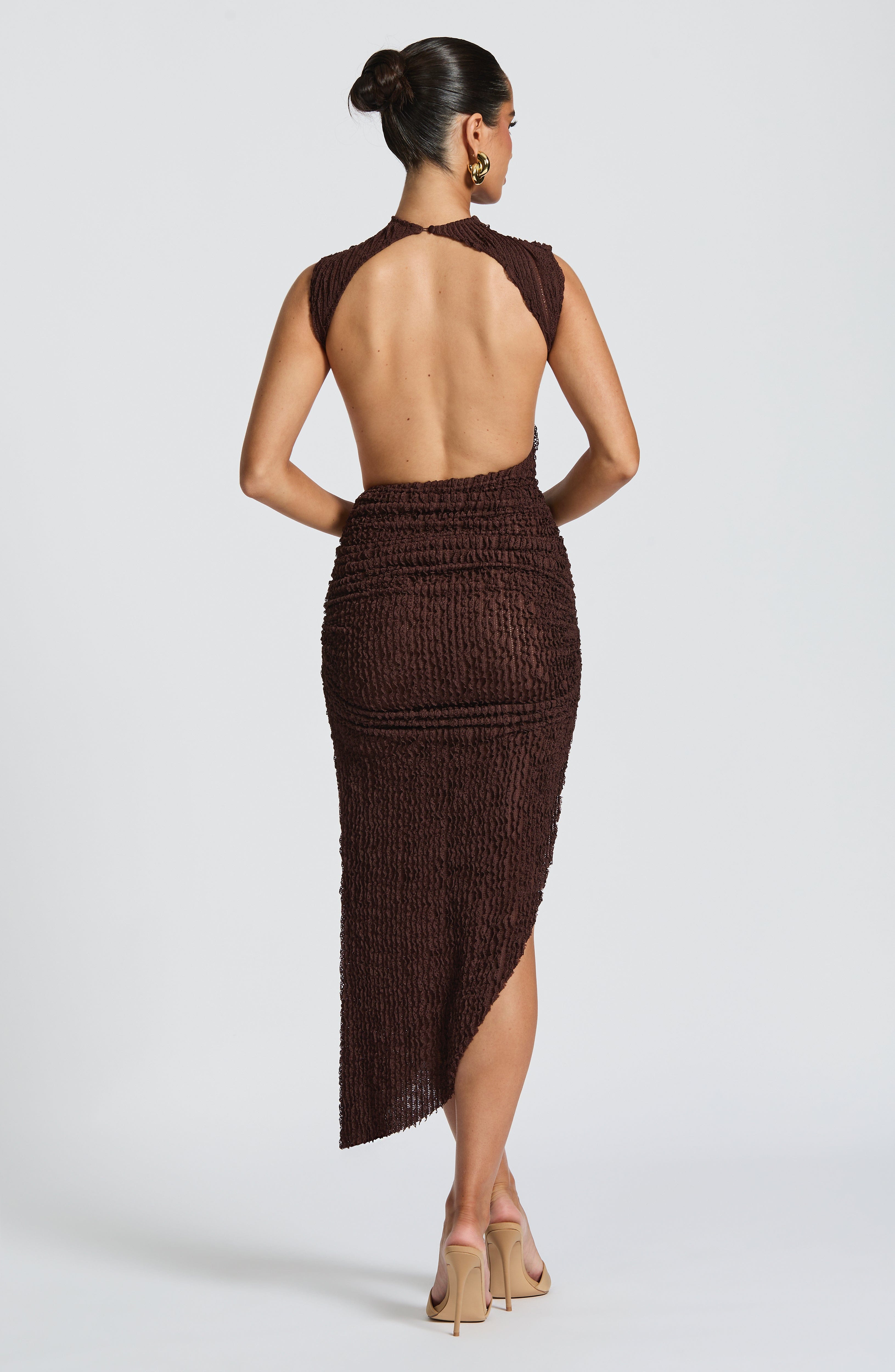 minilena Aphrodite Midi Dress Plum Brown