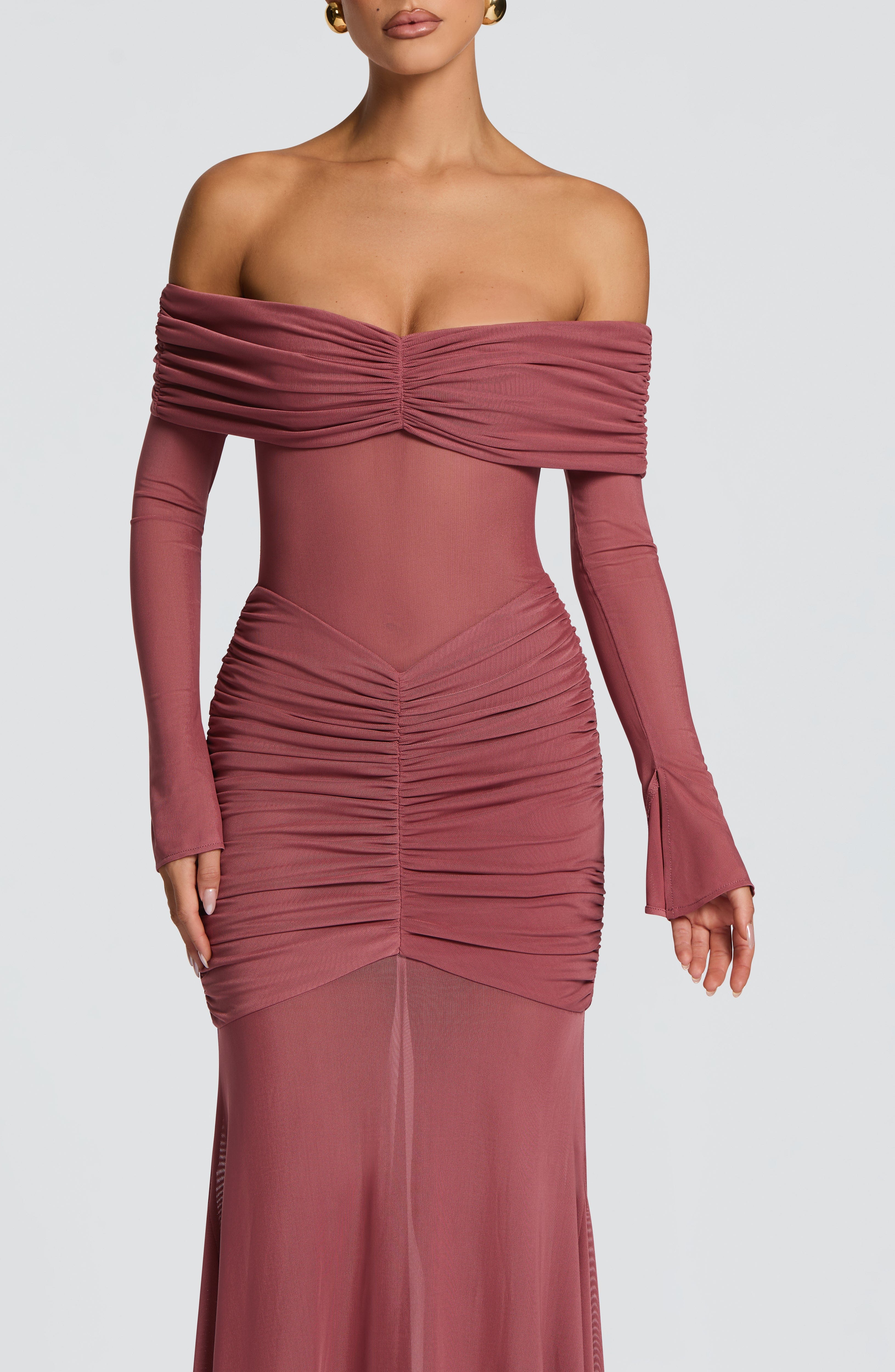 minilena Arlena Maxi Dress Rose Brown