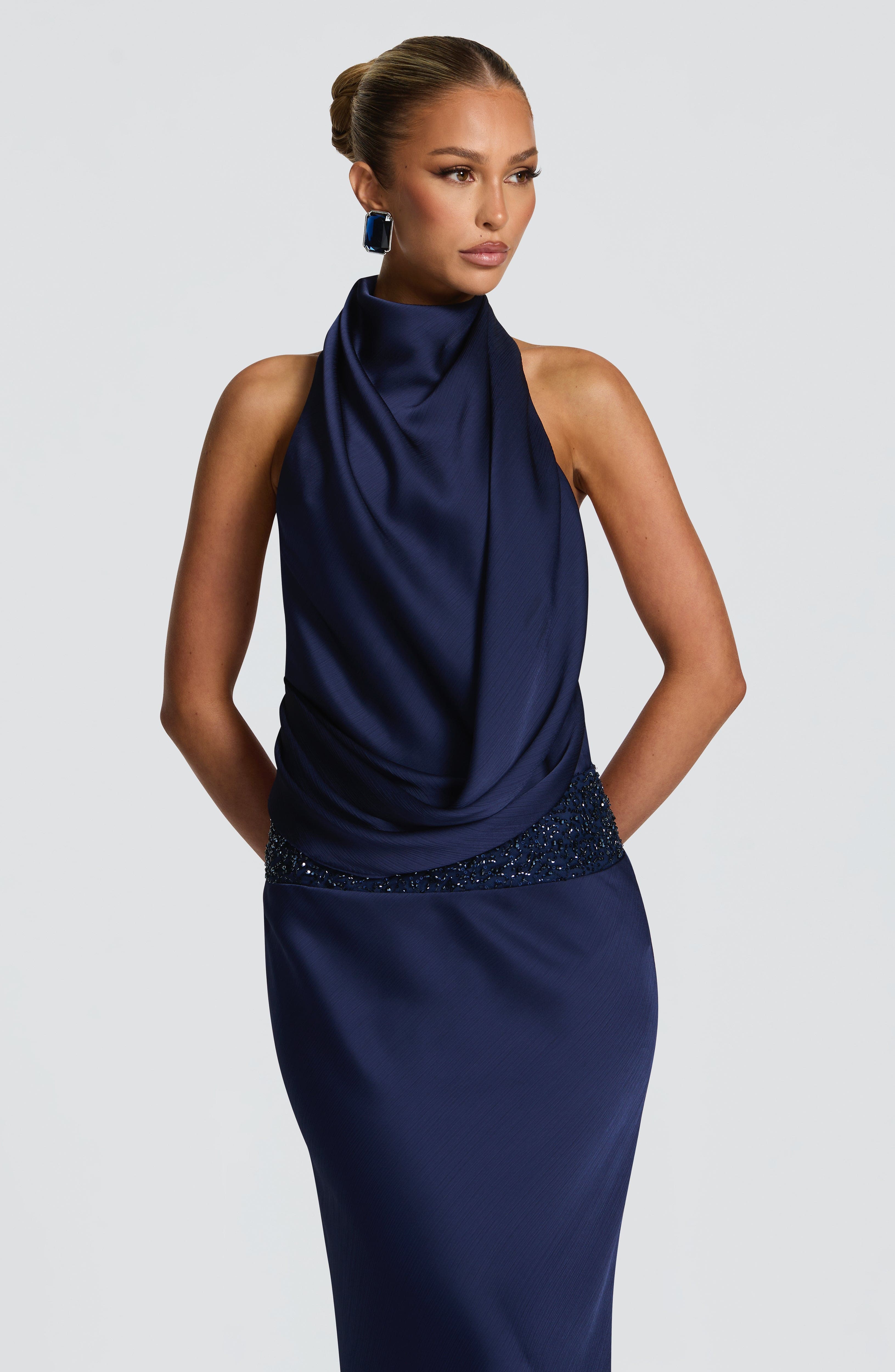 minilena Armelle Maxi Dress Navy