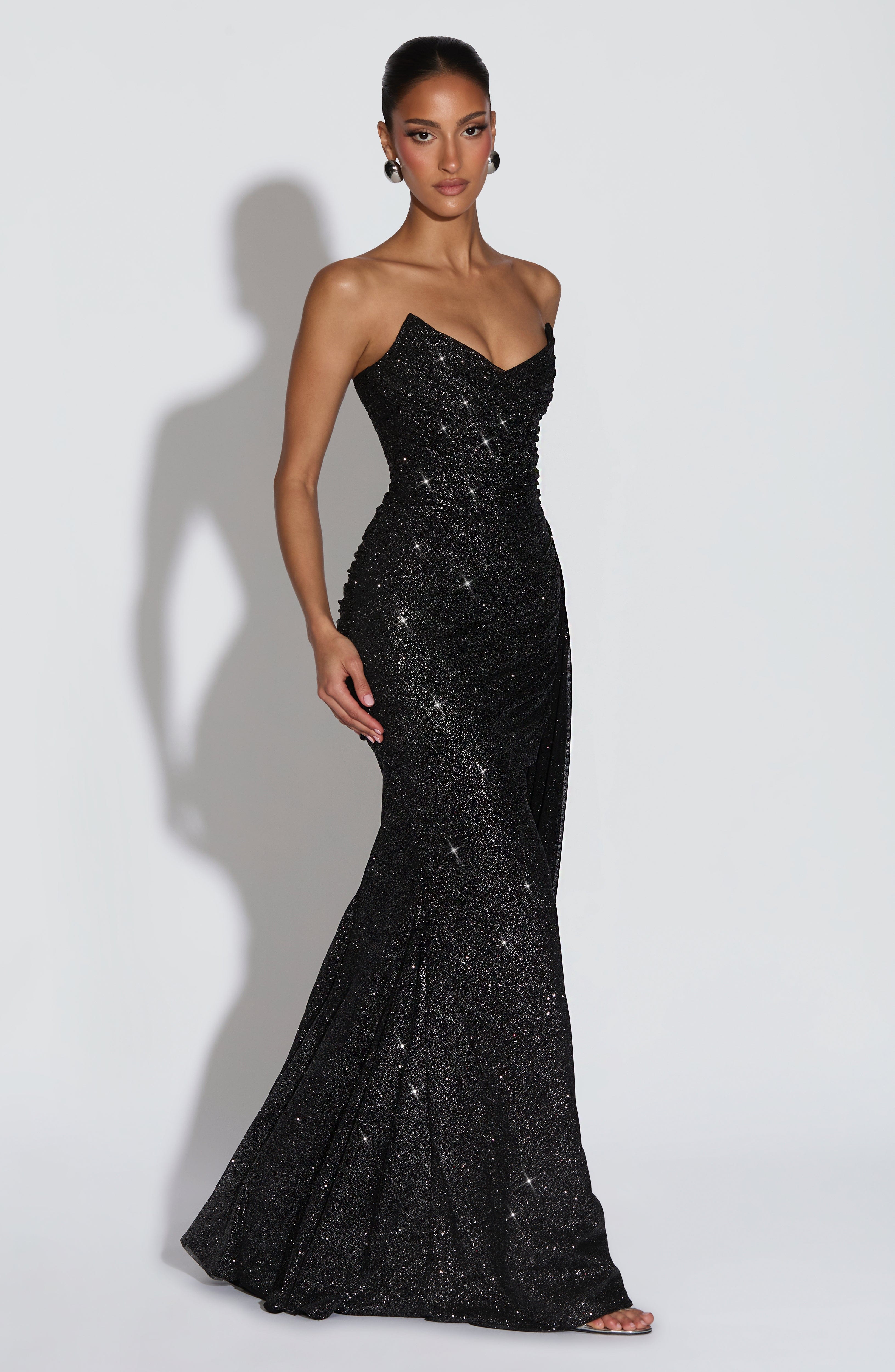 minilena Ashika Maxi Dress Black Sparkle