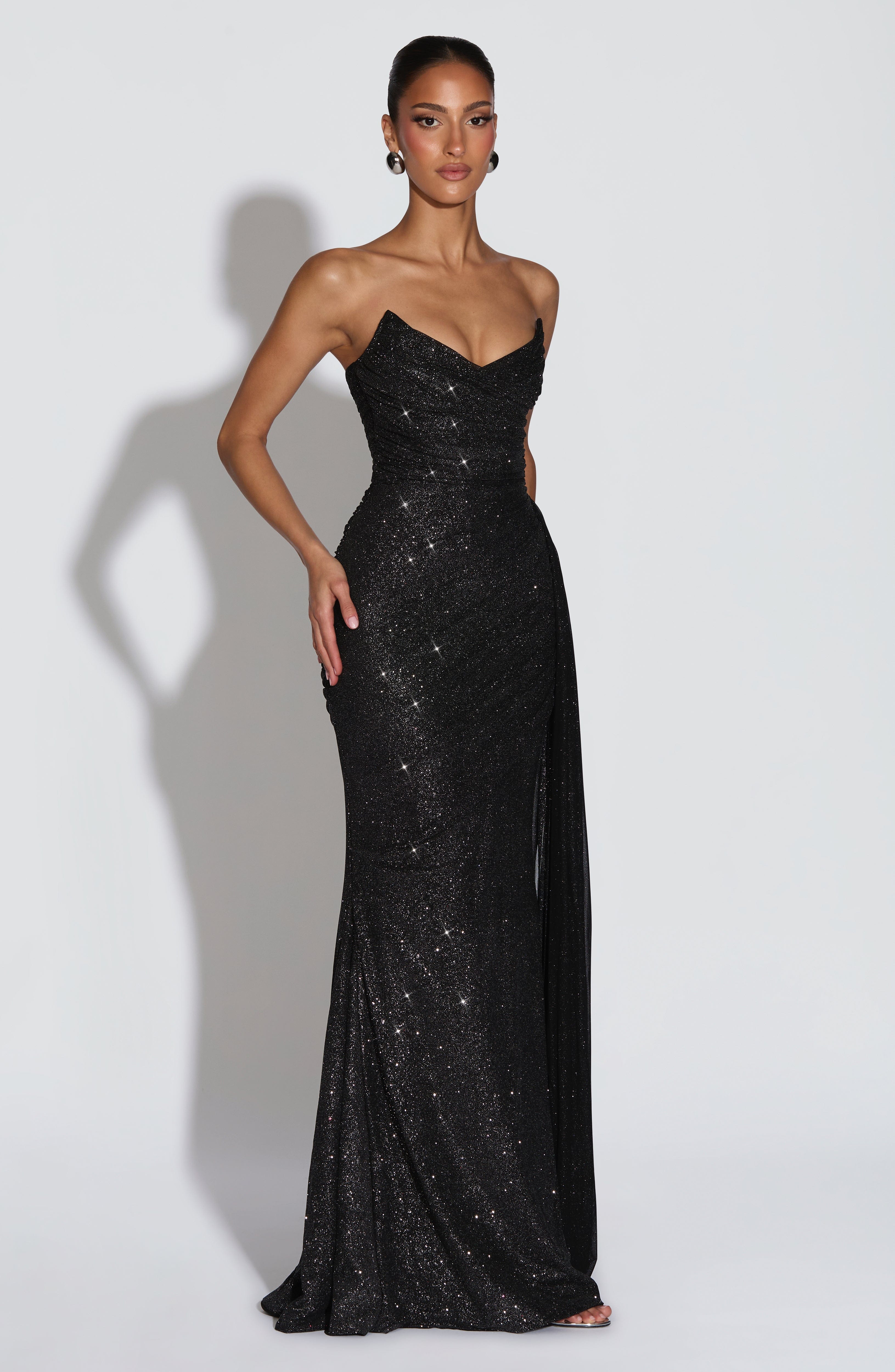 minilena Ashika Maxi Dress Black Sparkle